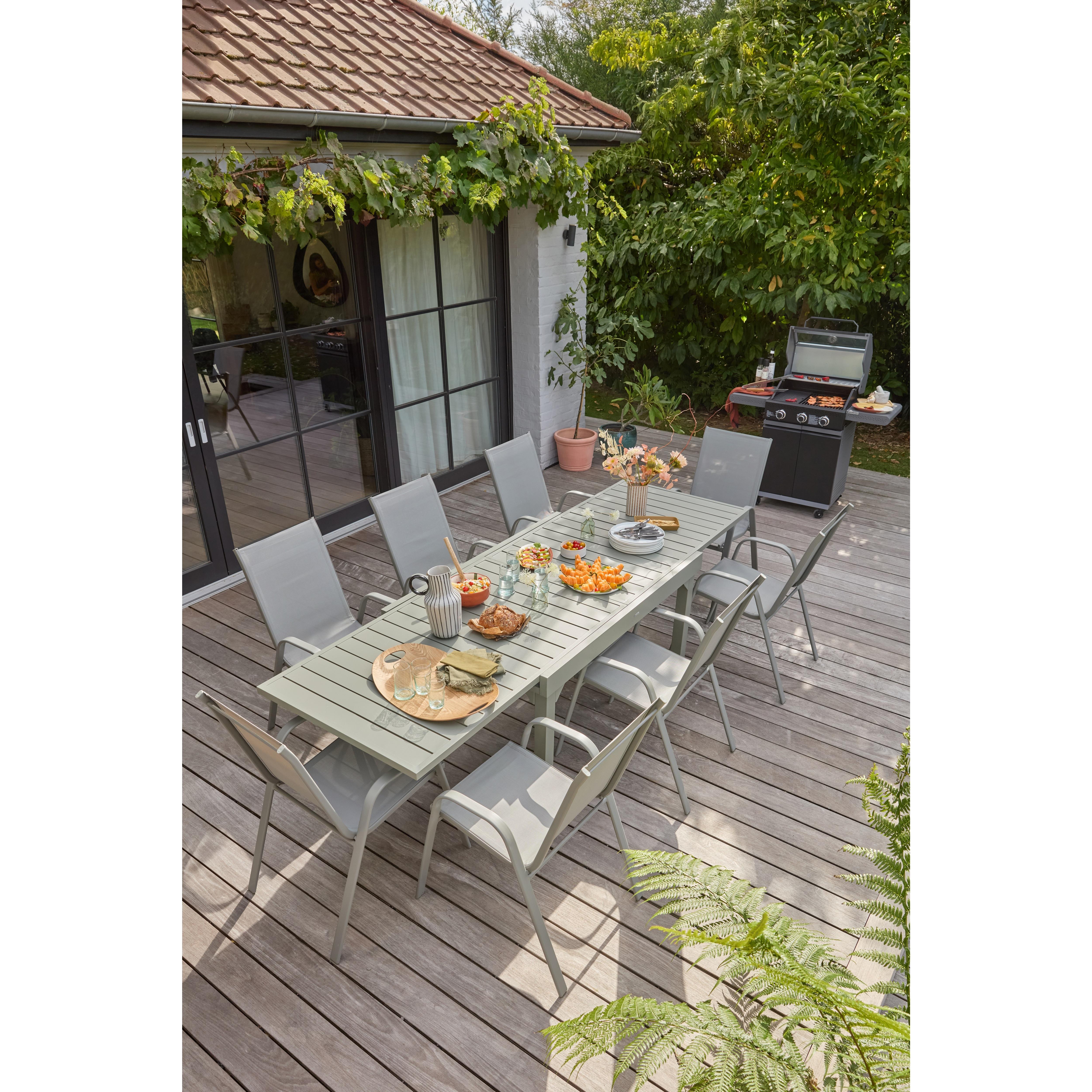 Voir la diapositive 3 : GARDENSTAR Table extensible 135/270 kaki