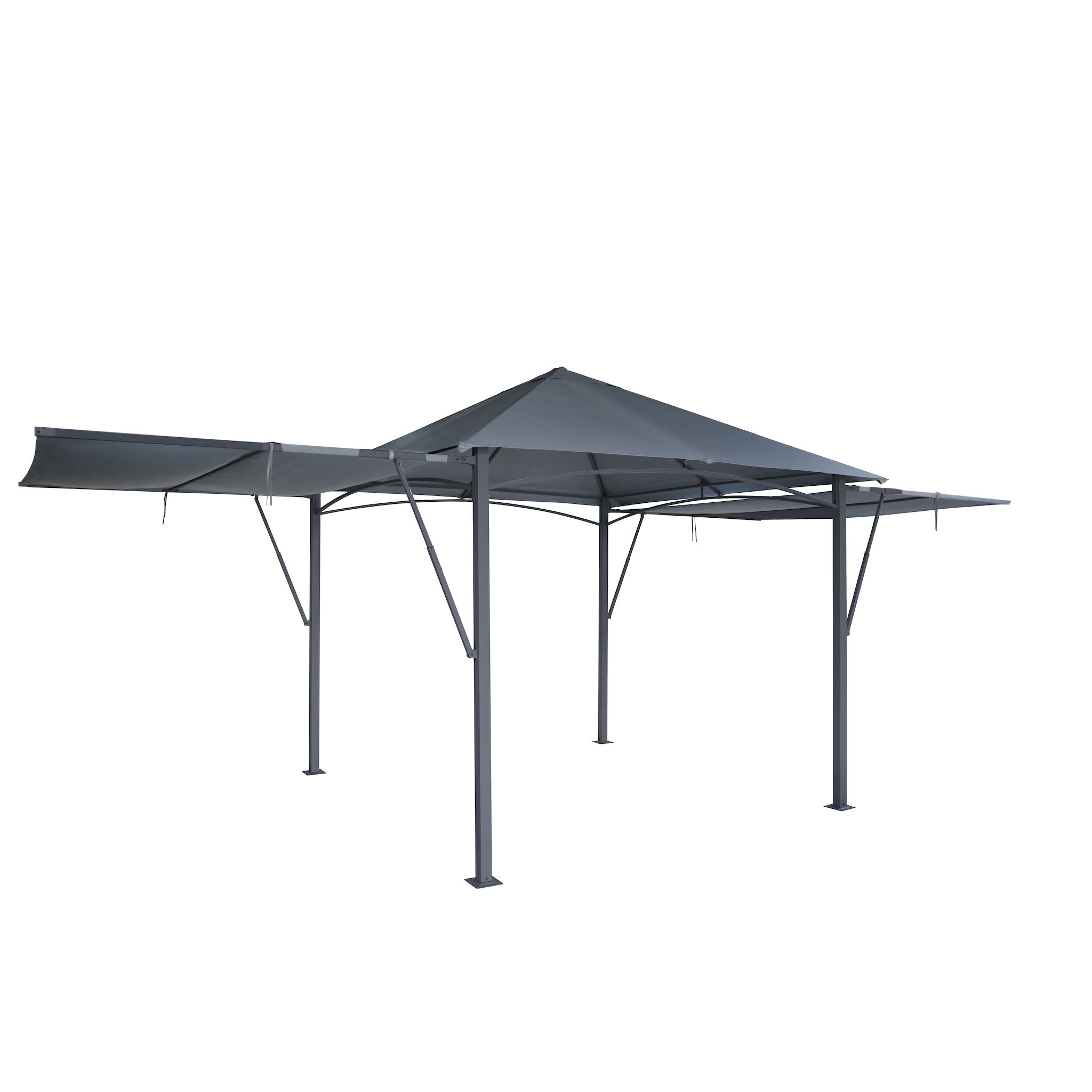 Voir la diapositive 2 : GARDENSTAR Tonnelle avec panneaux extensibles 300x300/630x275cm