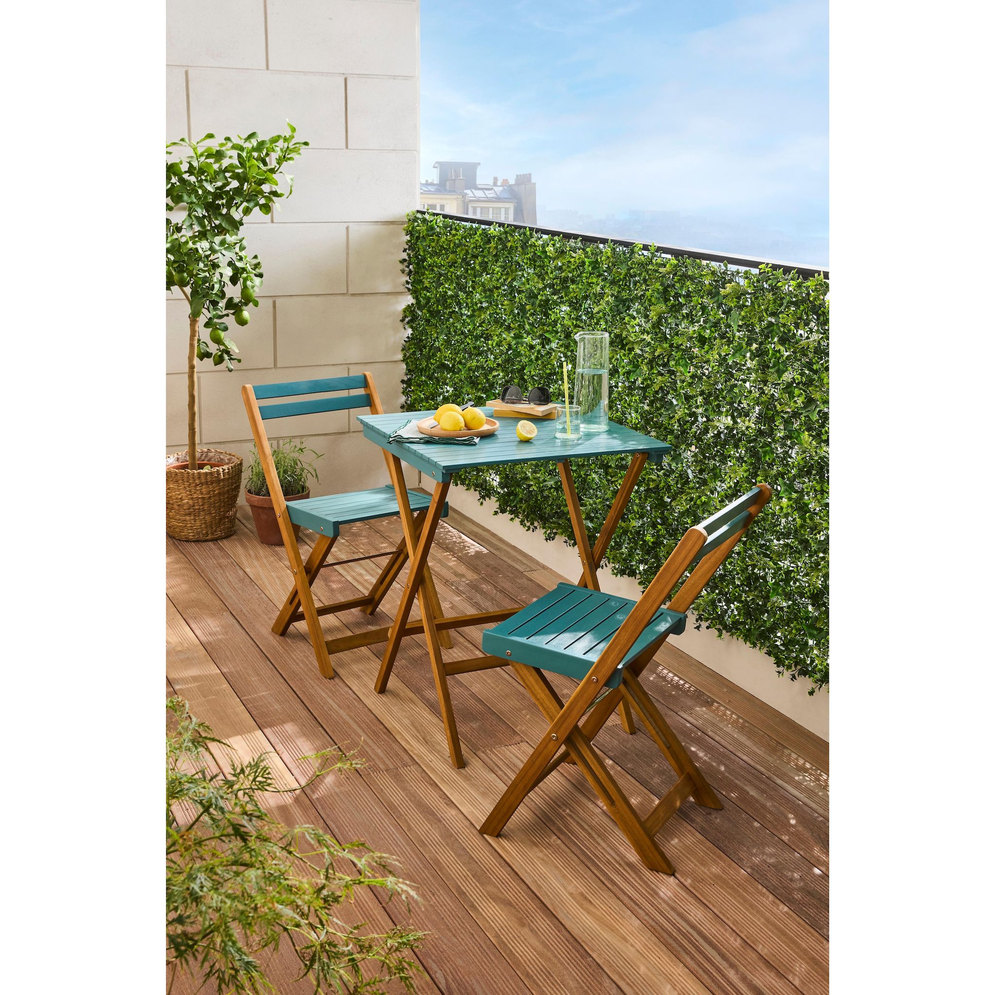 GARDENSTAR Set balcon acacia fsc bleu