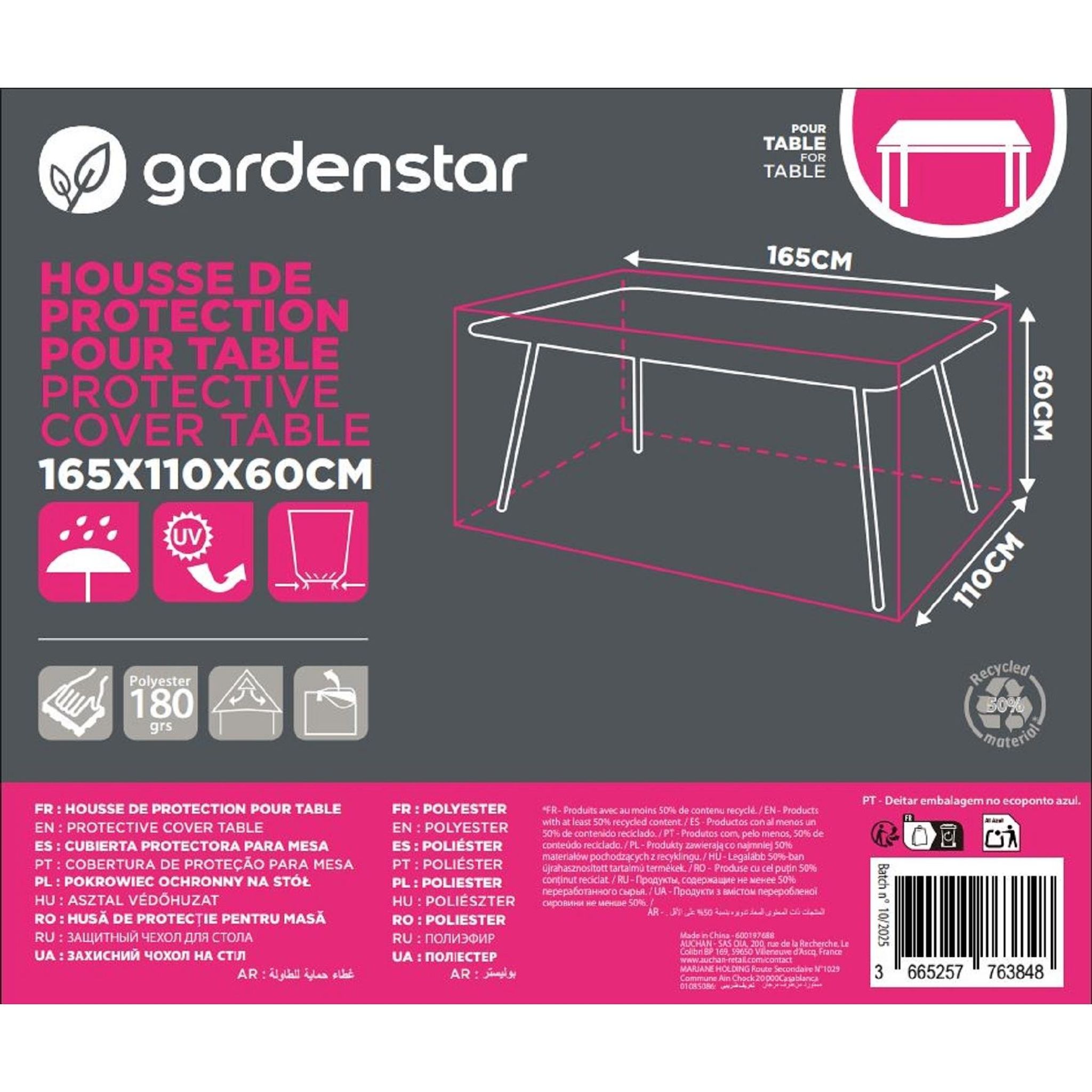 Voir la diapositive 2 : GARDENSTAR Housse protection table