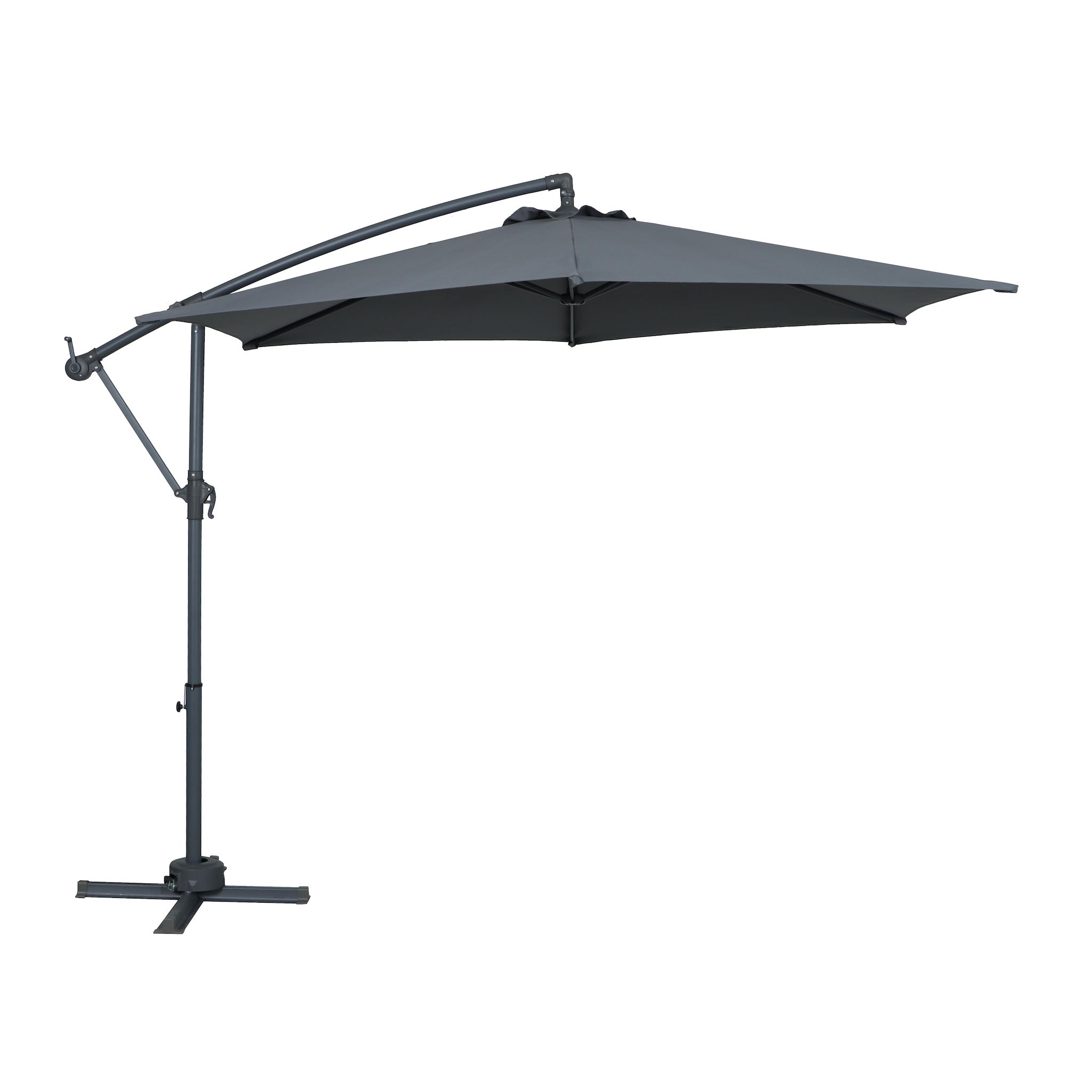 GARDENSTAR Parasol déporté diamètre 3m gris 360