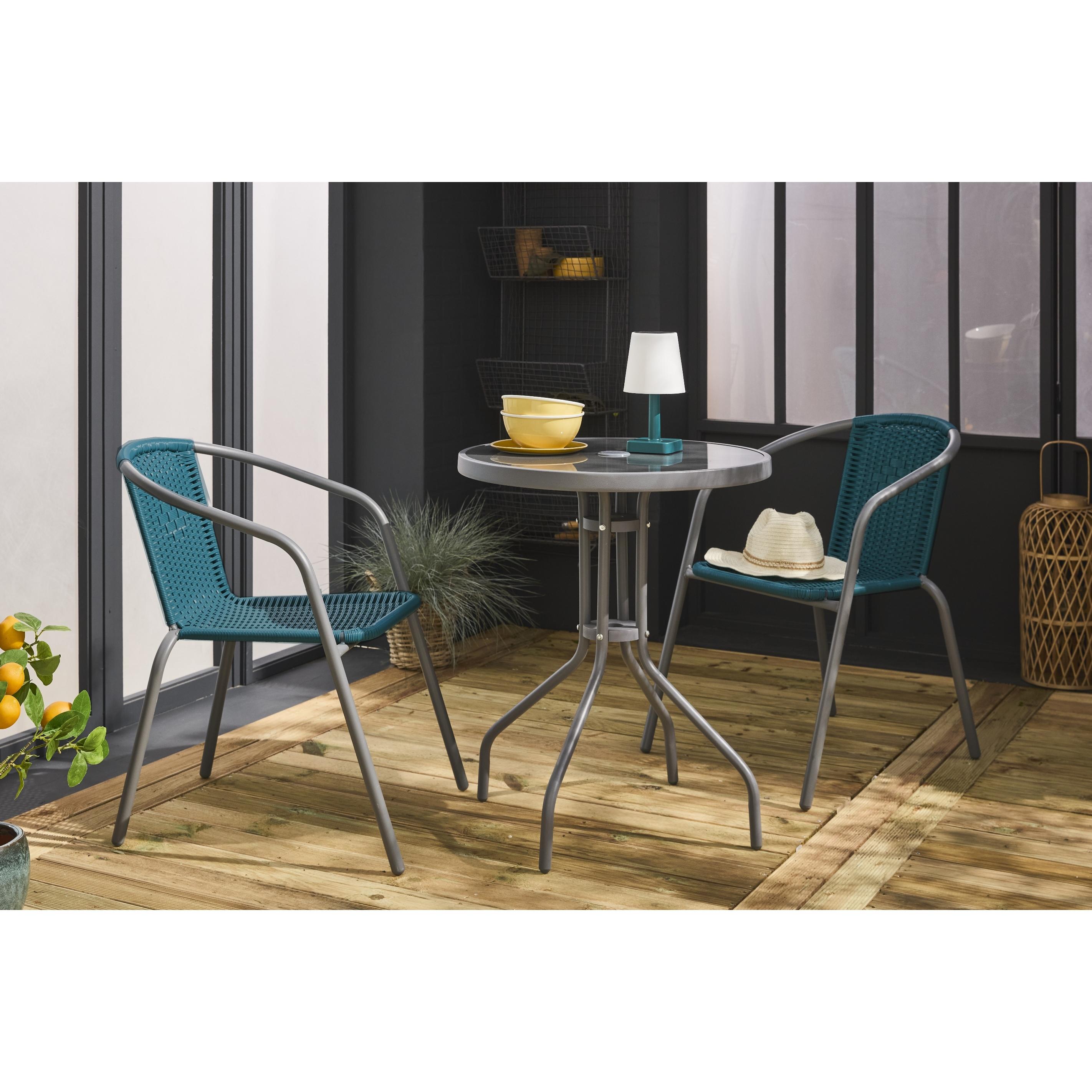 Voir la diapositive 2 : GARDENSTAR Chaise bistro bleu