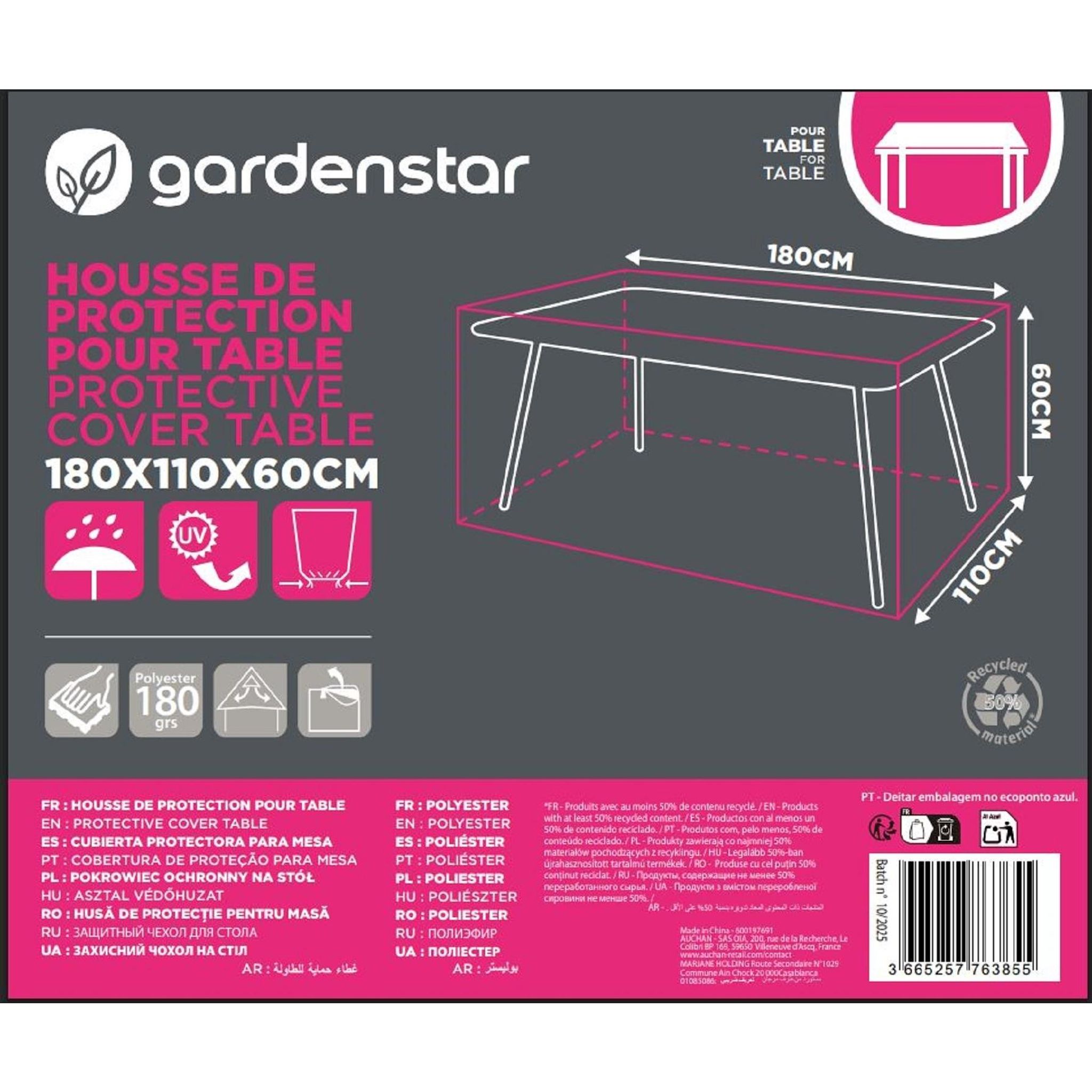 Voir la diapositive 2 : GARDENSTAR Housse protection table