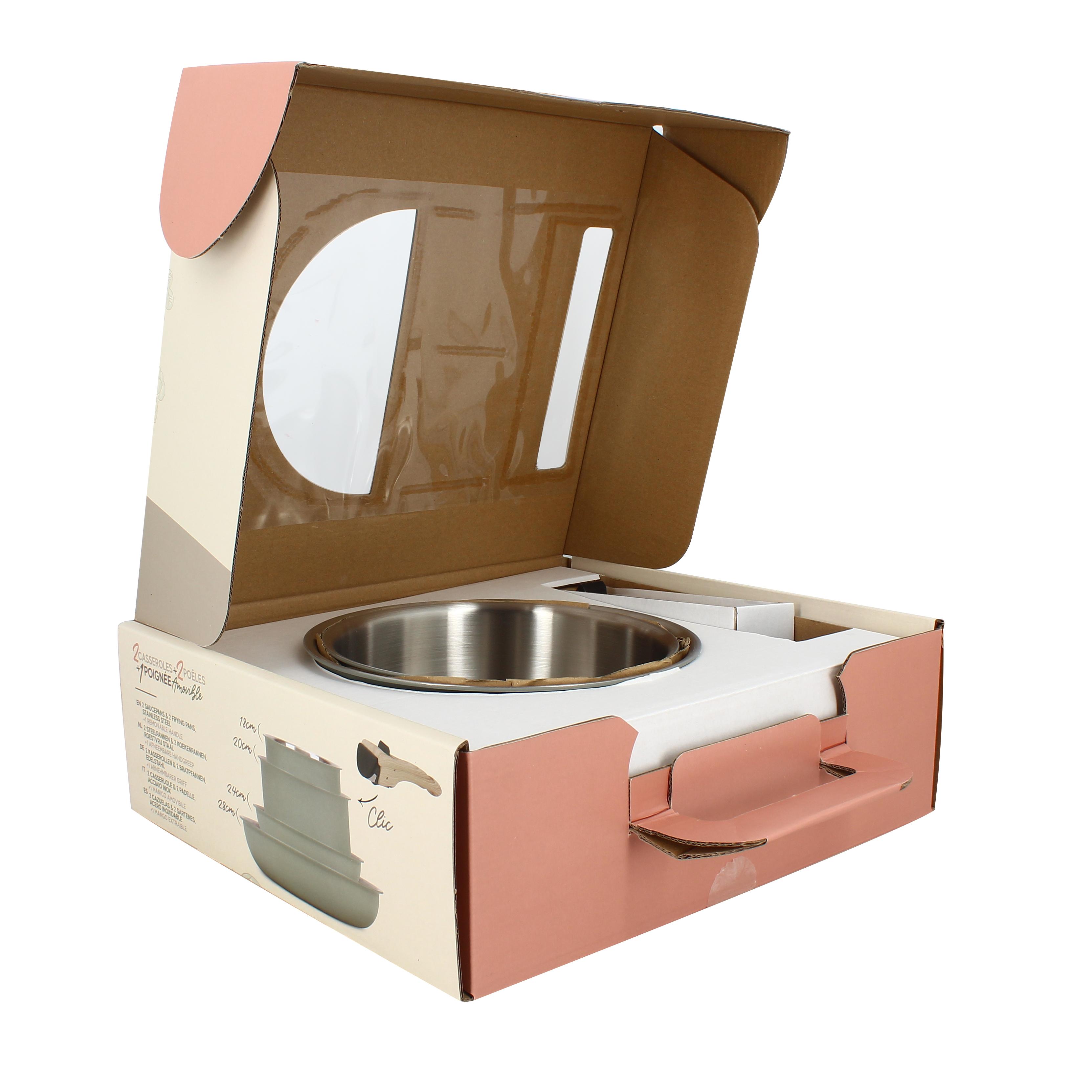 Voir la diapositive 3 : MENASTYL Batterie de cuisine 5 pièces inox tous feux dont induction