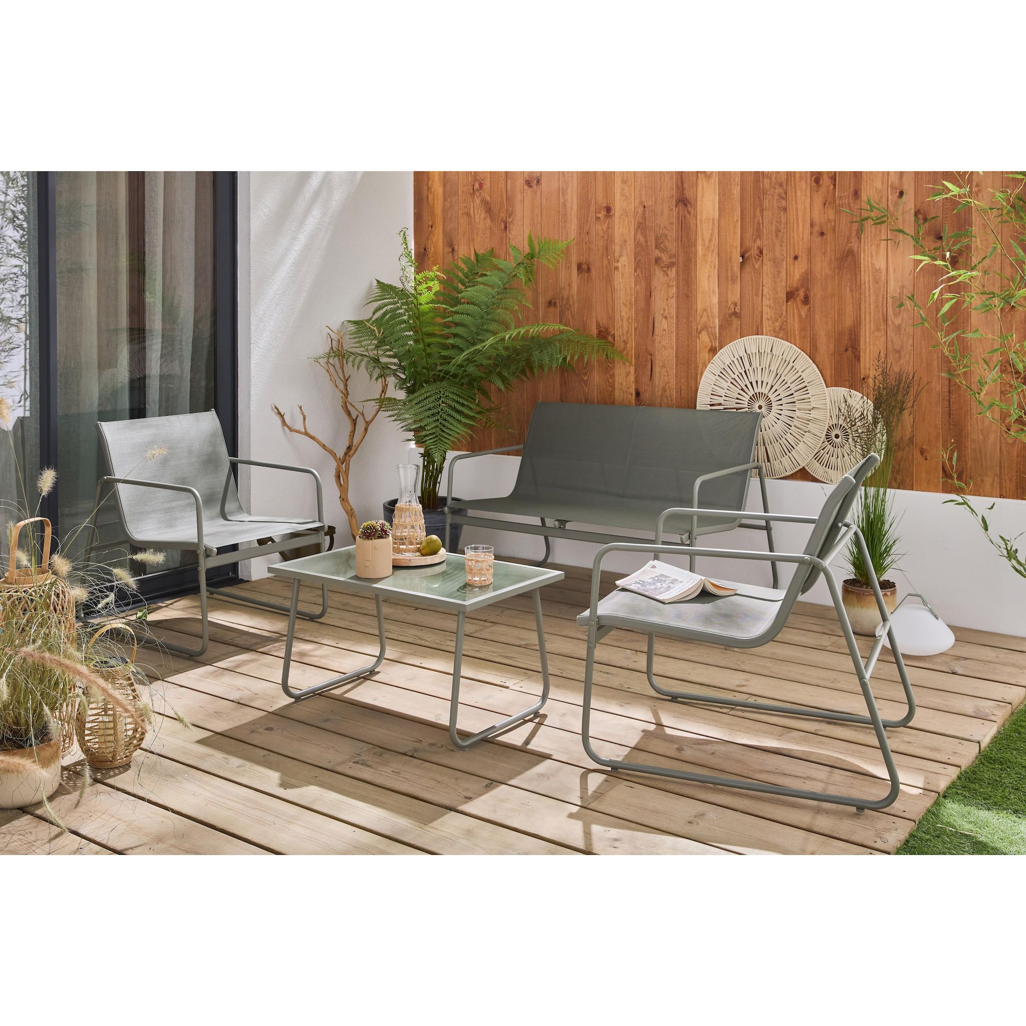 GARDENSTAR Salon bas acier thym