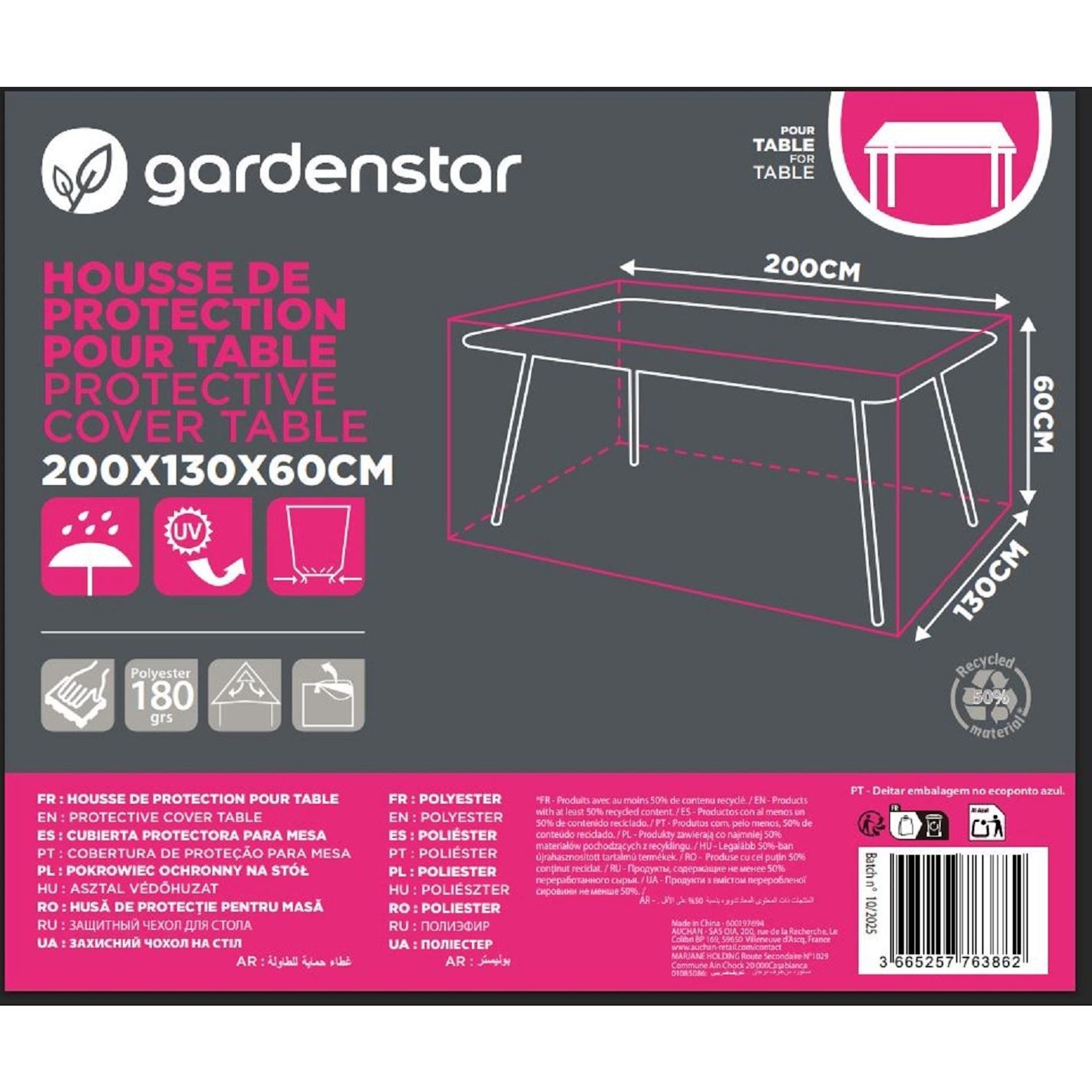 Voir la diapositive 2 : GARDENSTAR Housse protection table