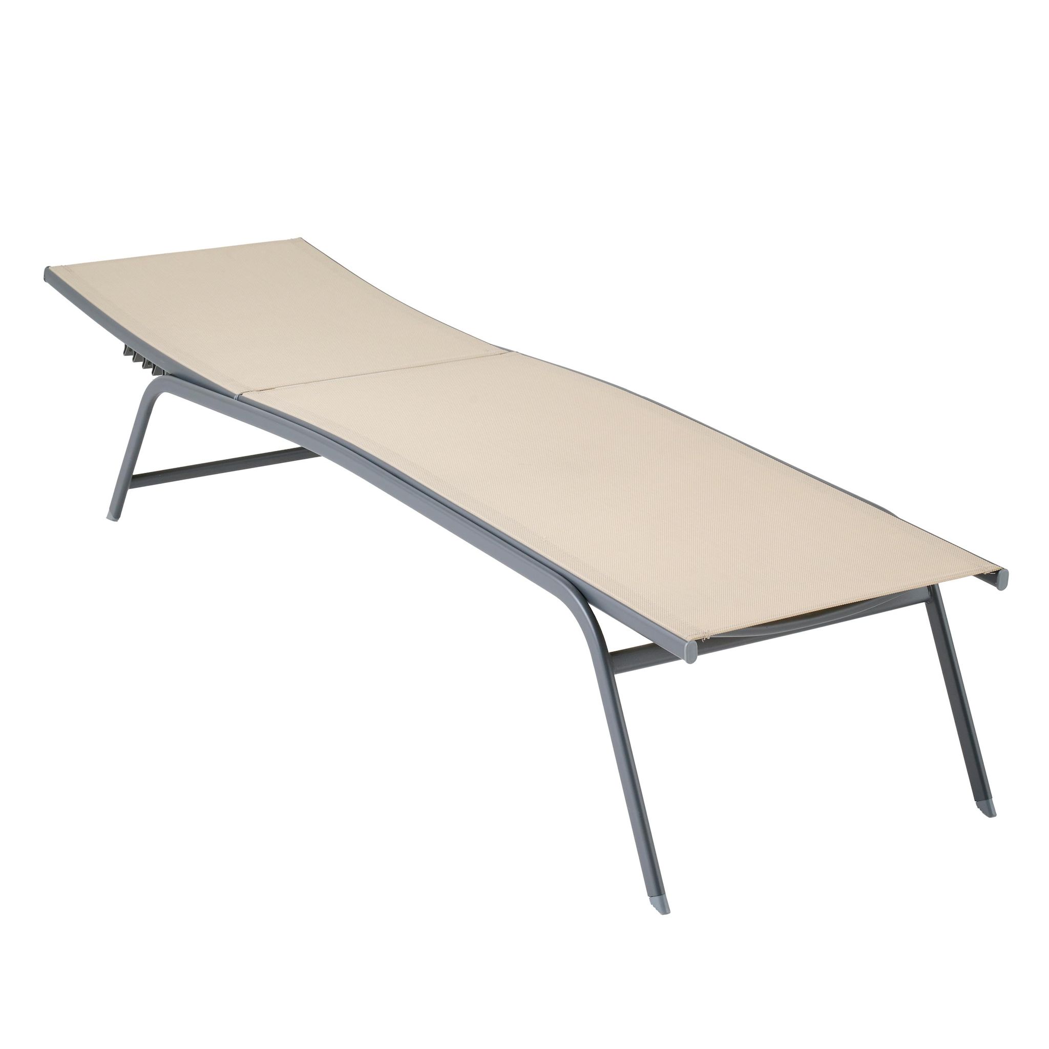 Voir la diapositive 2 : GARDENSTAR Bain de soleil acier textilène crème