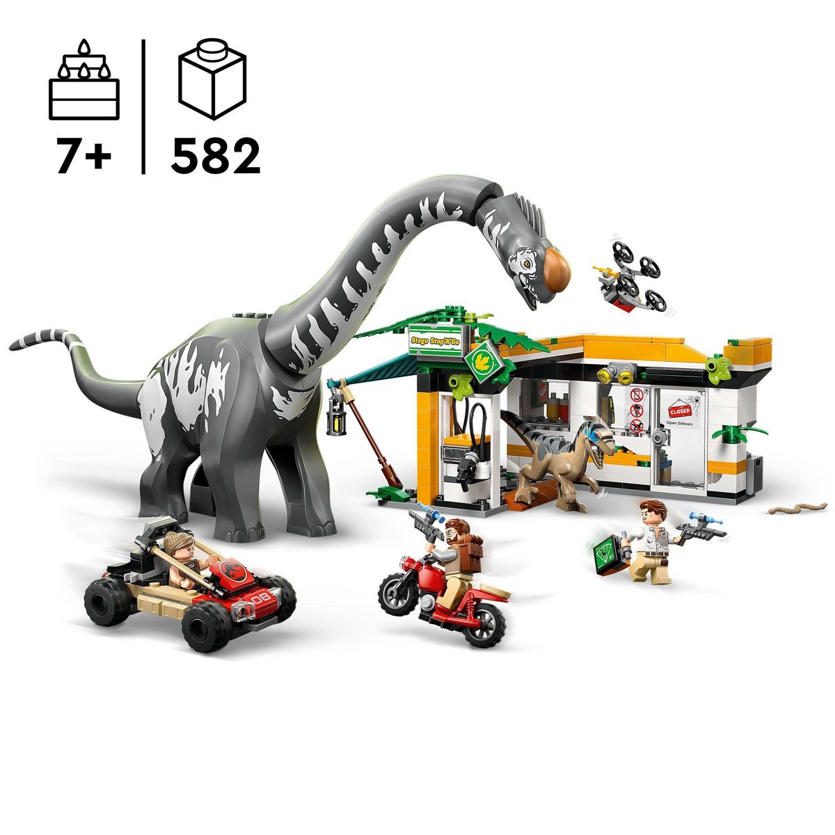LEGO Jurassic World 76973 - La Poursuite du Vélociraptor et du Titanosaure