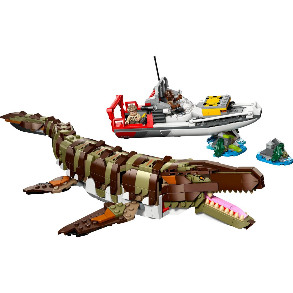 LEGO Jurassic World 76974 - Le bateau en mission et le Mosasaure en briques