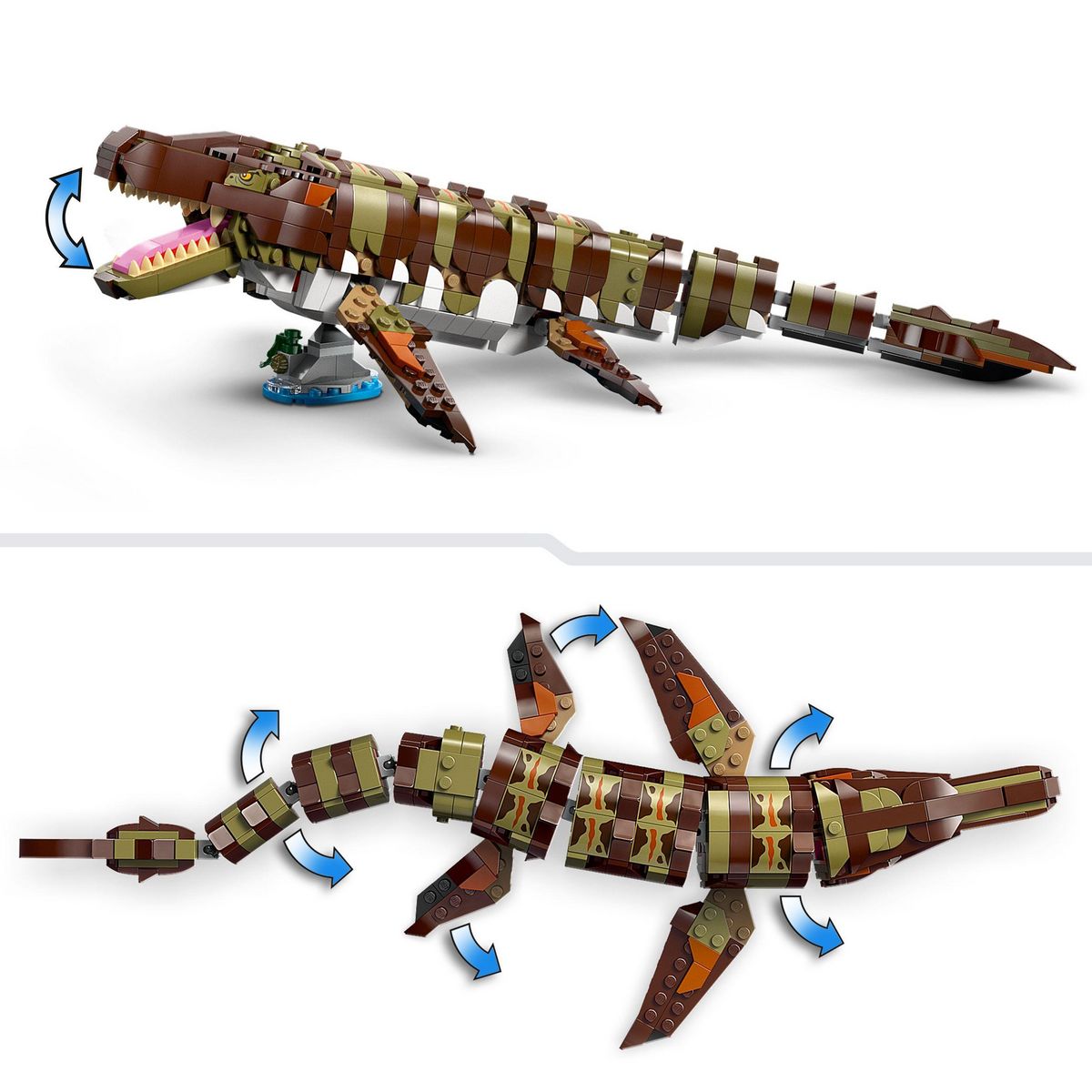 LEGO Jurassic World 76974 - Le bateau en mission et le Mosasaure en briques