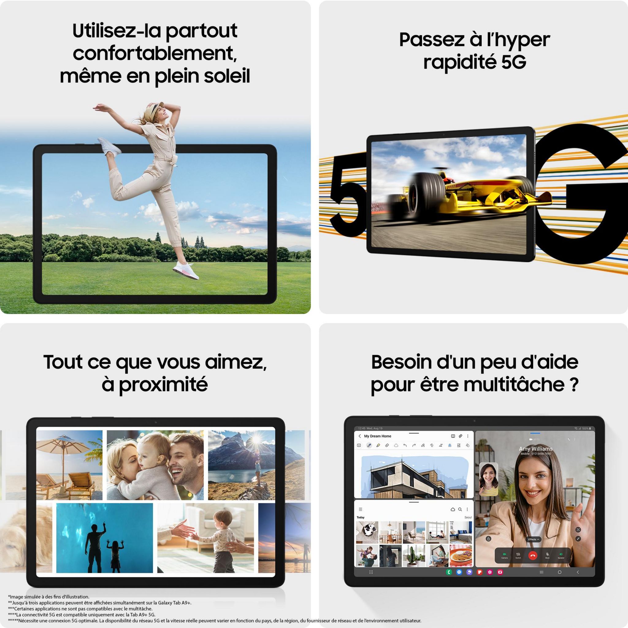 Voir la diapositive 5 : SAMSUNG Tablette portable TAB 9+ 128Go - Gris