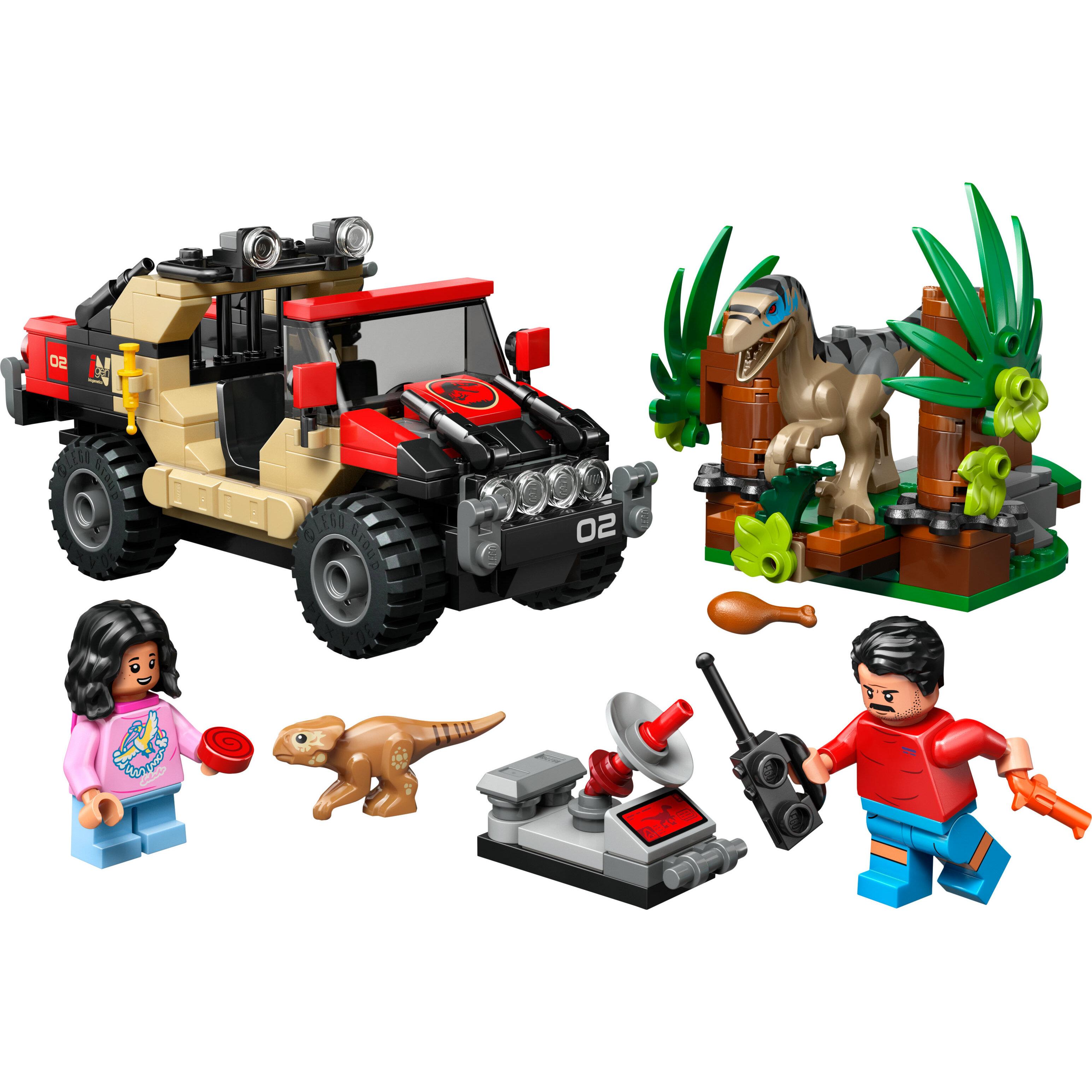 Voir la diapositive 2 : LEGO Jurassic World 76972 Le Vélociraptor et l’Évasion en 4x4 - Jeu pour Garçon dès 6 ans