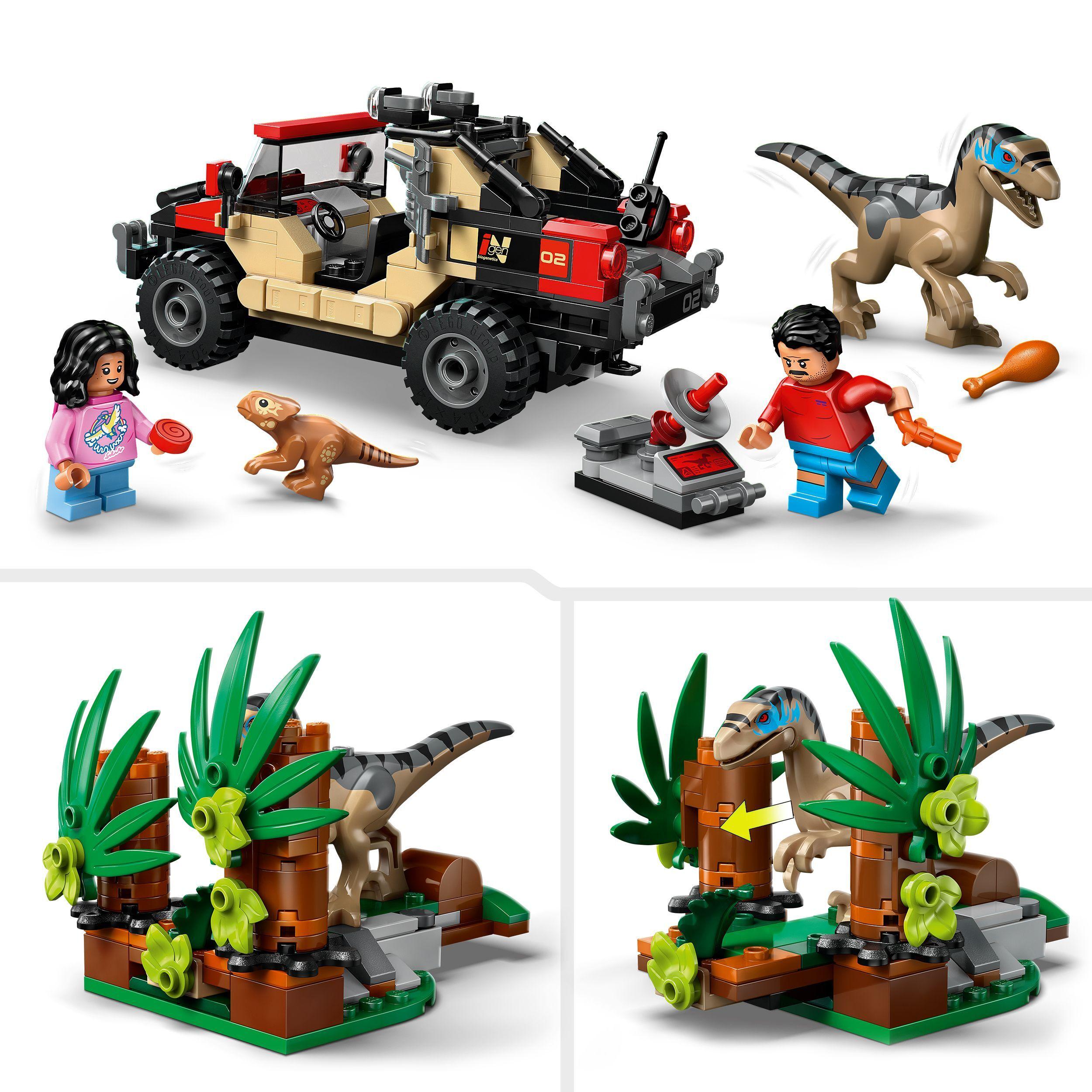 Voir la diapositive 4 : LEGO Jurassic World 76972 Le Vélociraptor et l’Évasion en 4x4 - Jeu pour Garçon dès 6 ans