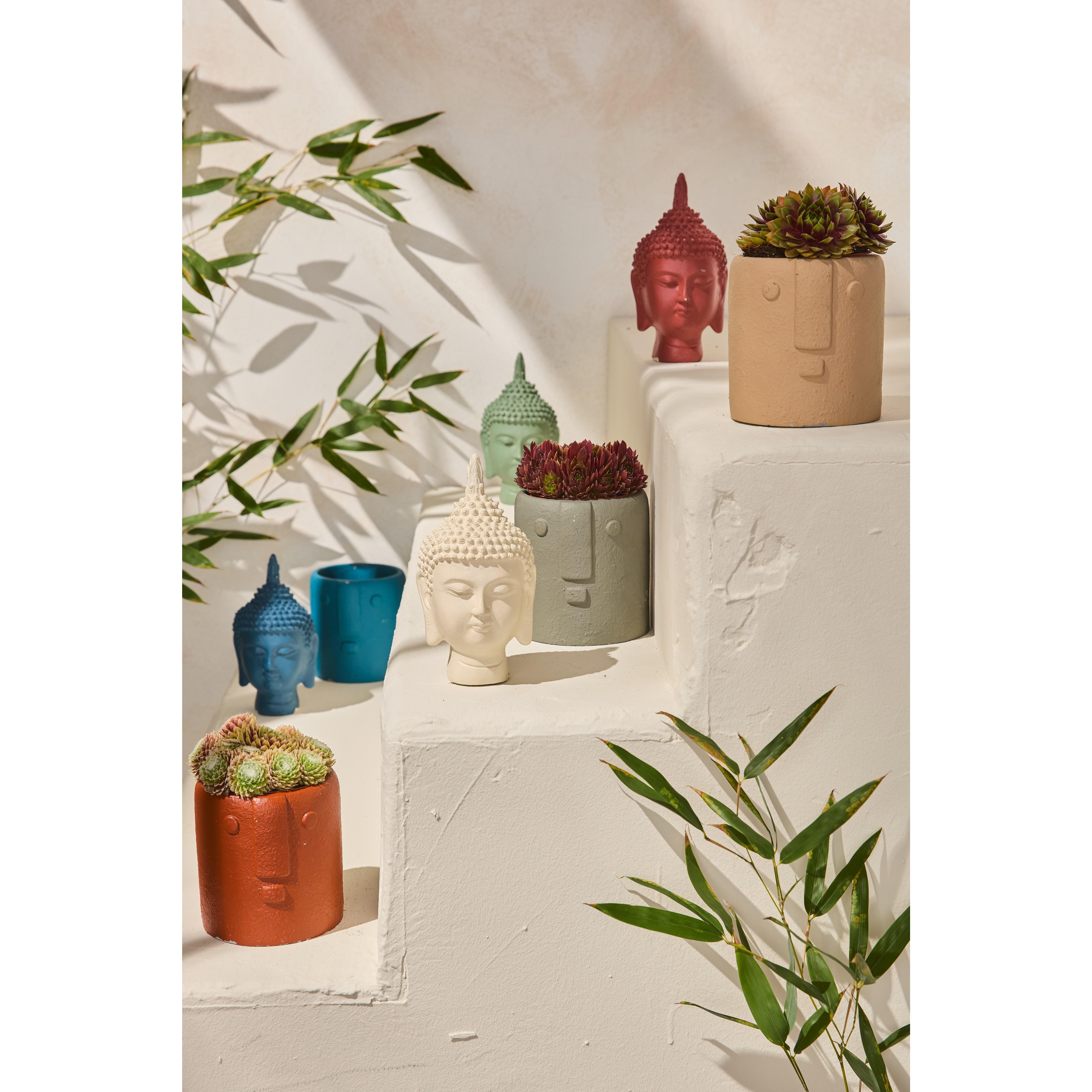 Voir la diapositive 2 : GARDENSTAR Pot tête ciment d10h10,5 cm