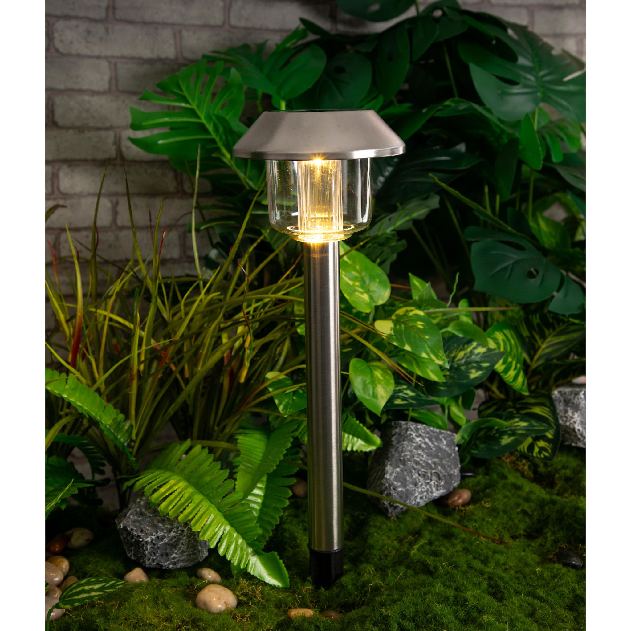 GARDENSTAR Borne solaire inox h41 cm