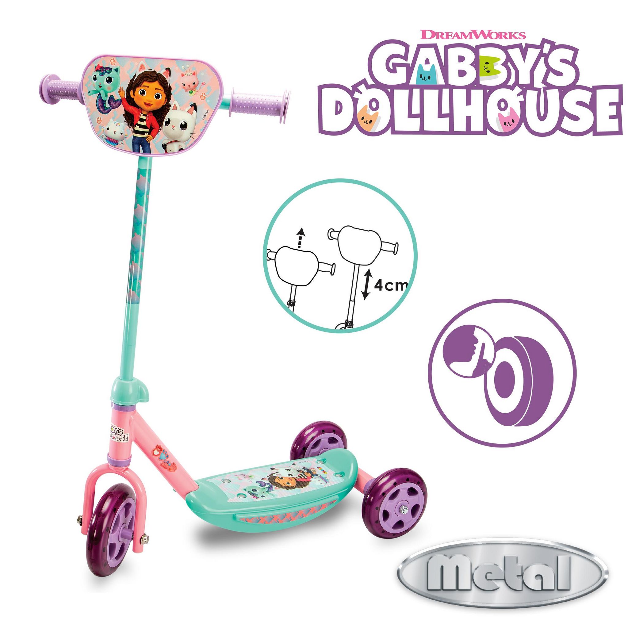 Voir la diapositive 2 : SMOBY Patinette 3 roues Gabby et la Maison Magique