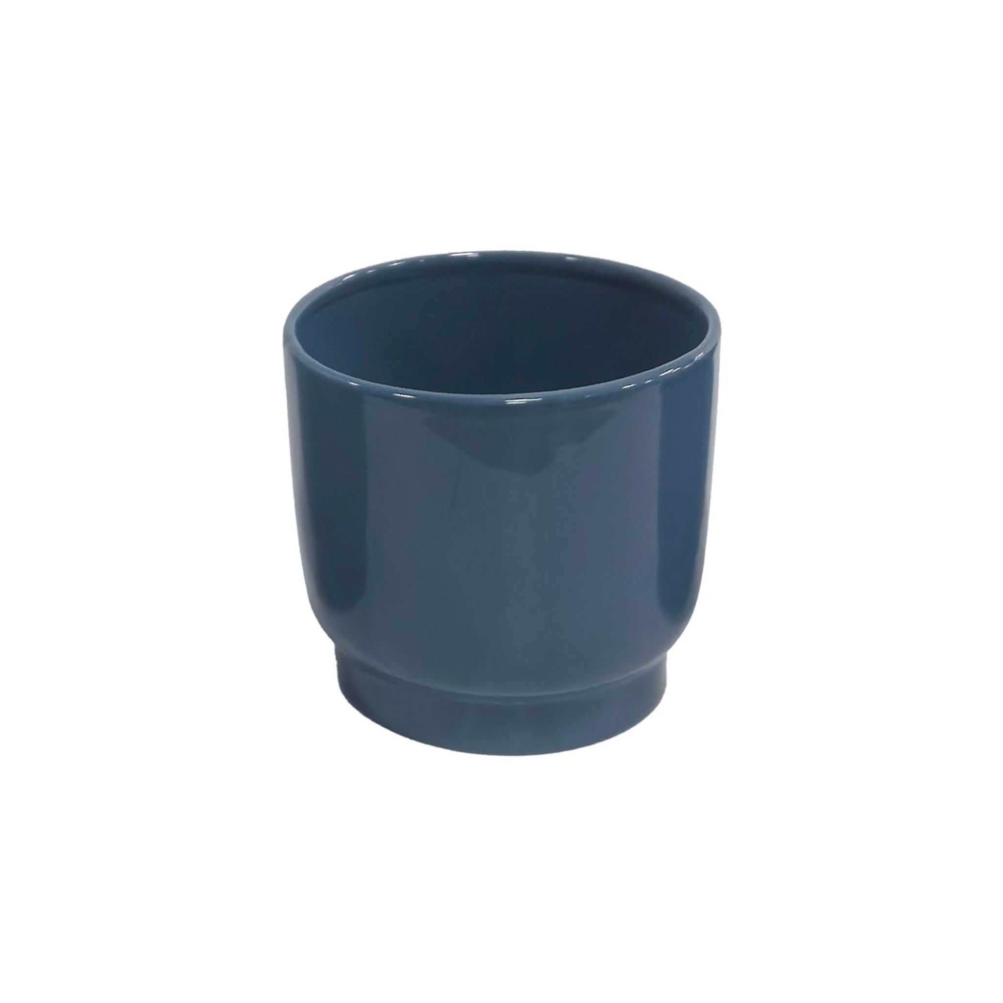 GARDENSTAR Cache-pot ceram d15 cm bleu