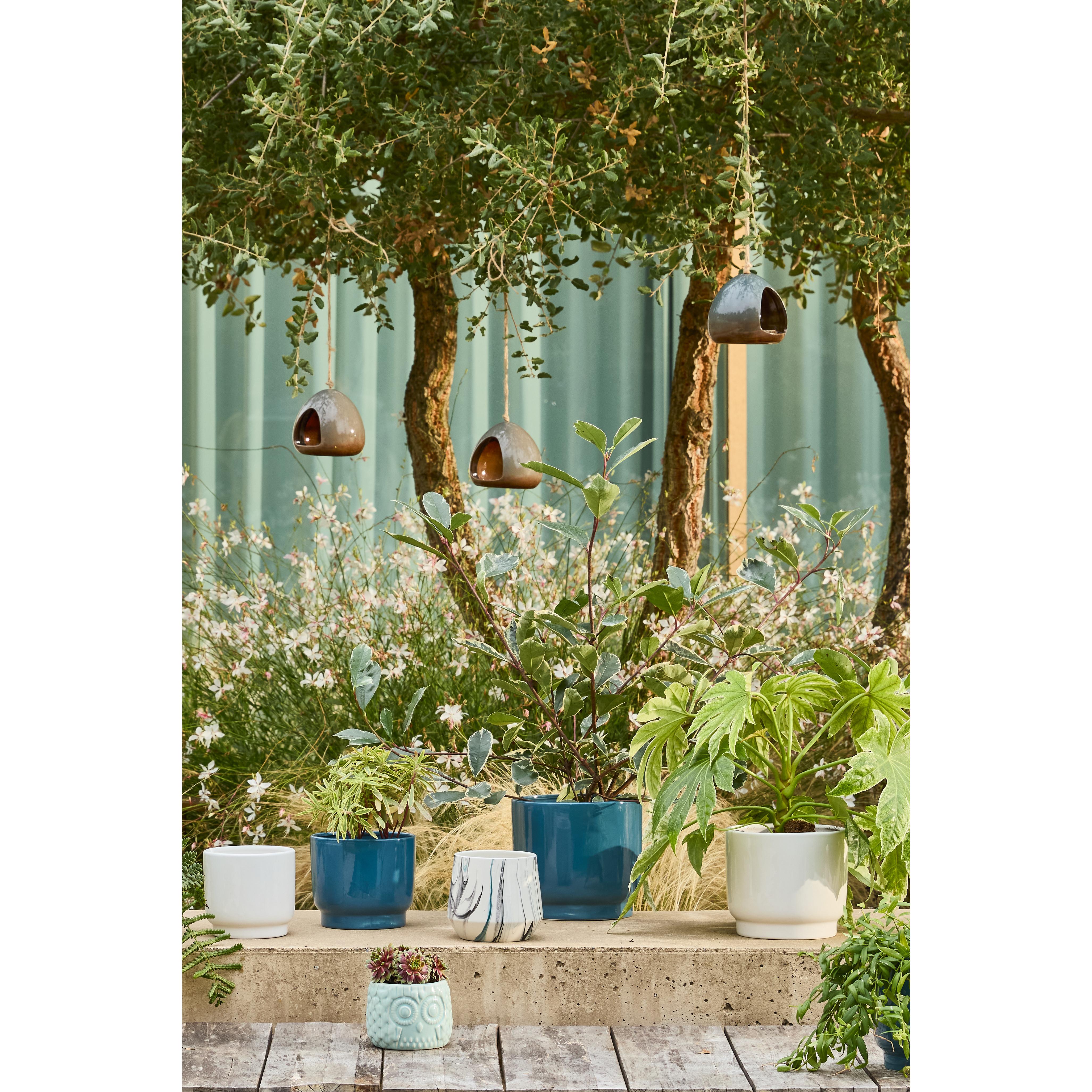 Voir la diapositive 2 : GARDENSTAR Cache-pot ceram d13 cm bleu