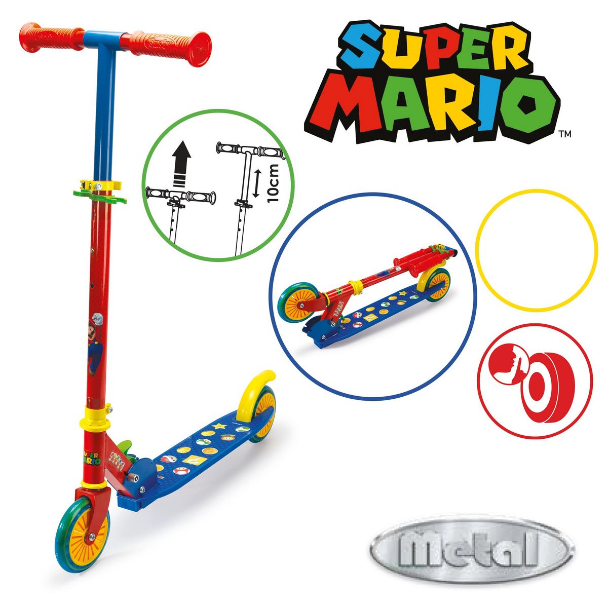 SMOBY Trottinette 2 roues Super Mario