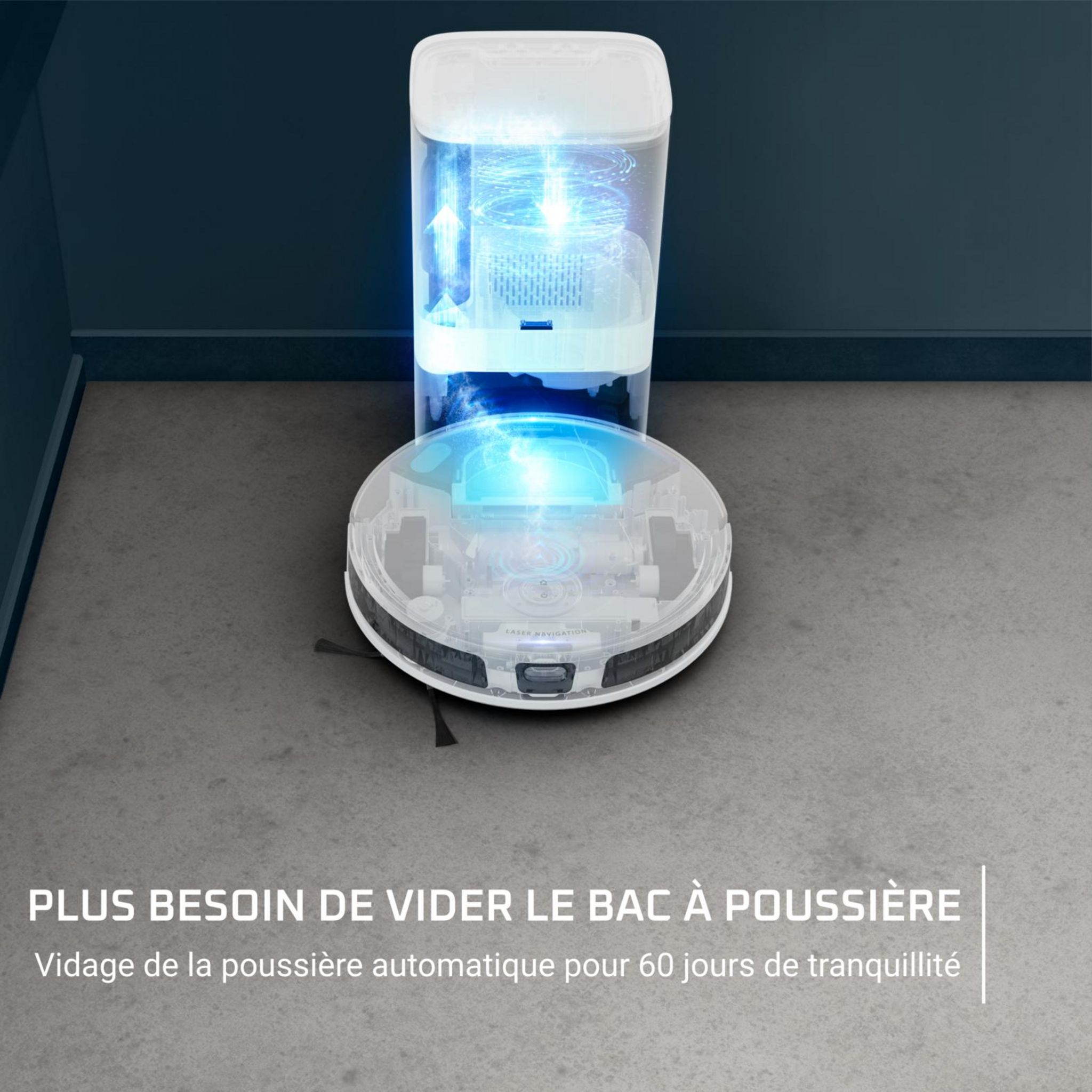 Voir la diapositive 2 : ROWENTA Aspirateur robot laveur RR8497WH - Blanc