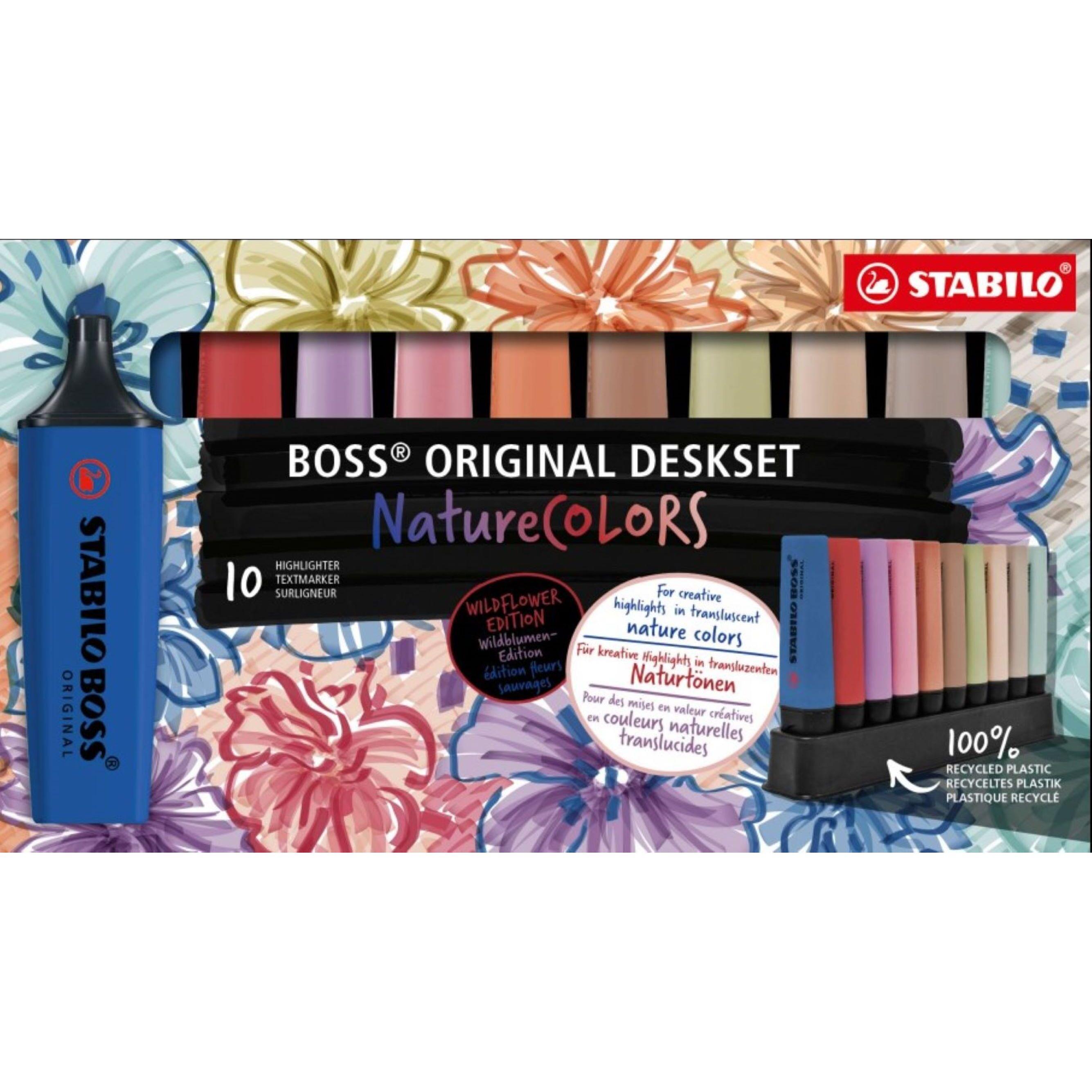 STABILO Surligneurs x10 BOSS Original Nature Colors Flowers