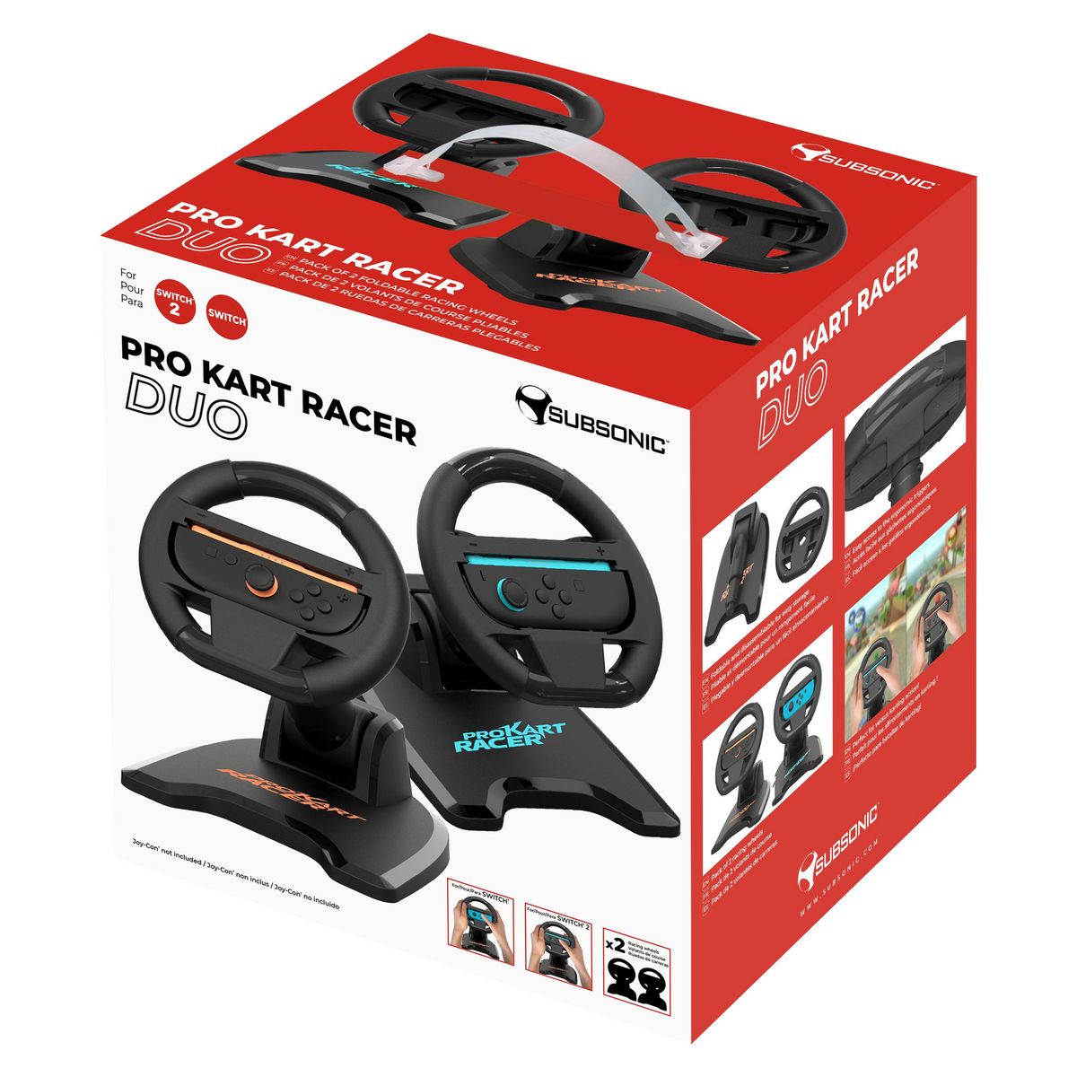 SUBSONIC Pack de 2 volants pliables pour Nintendo Switch 2 & Switch