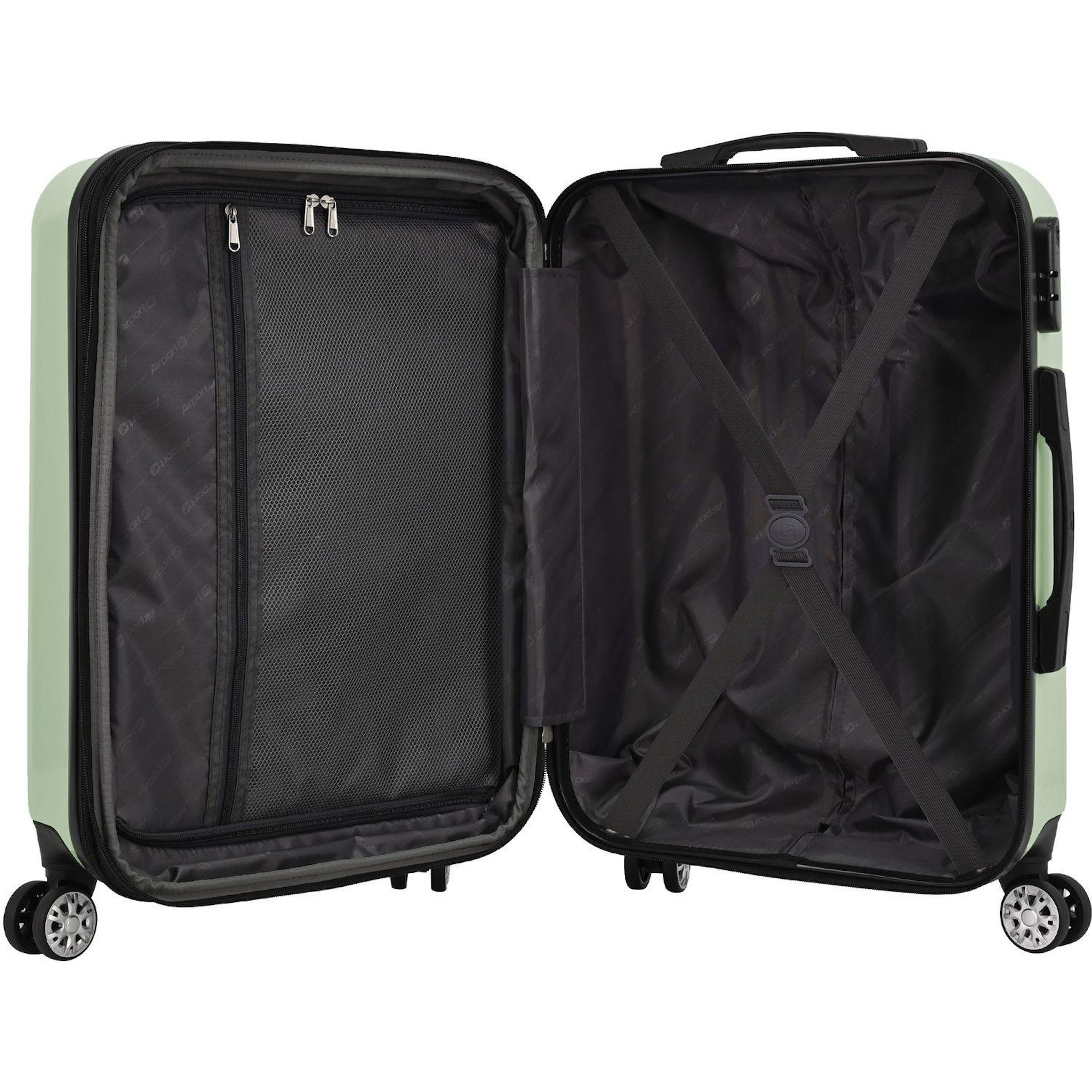 Voir la diapositive 6 : AIRPORT Valise ABS Boho 60cm 8 roues extensible - Vert