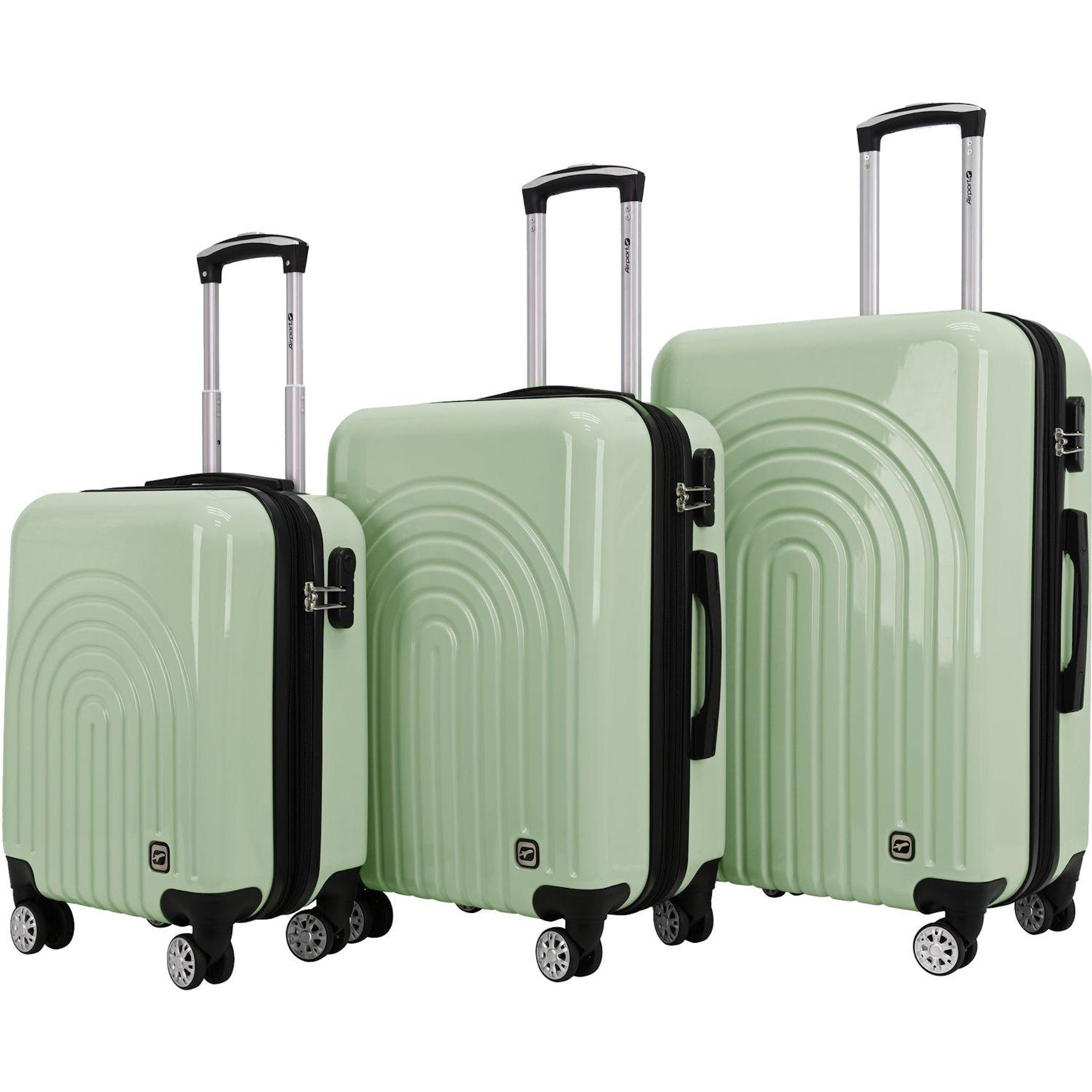 Voir la diapositive 9 : AIRPORT Valise ABS Boho 60cm 8 roues extensible - Vert