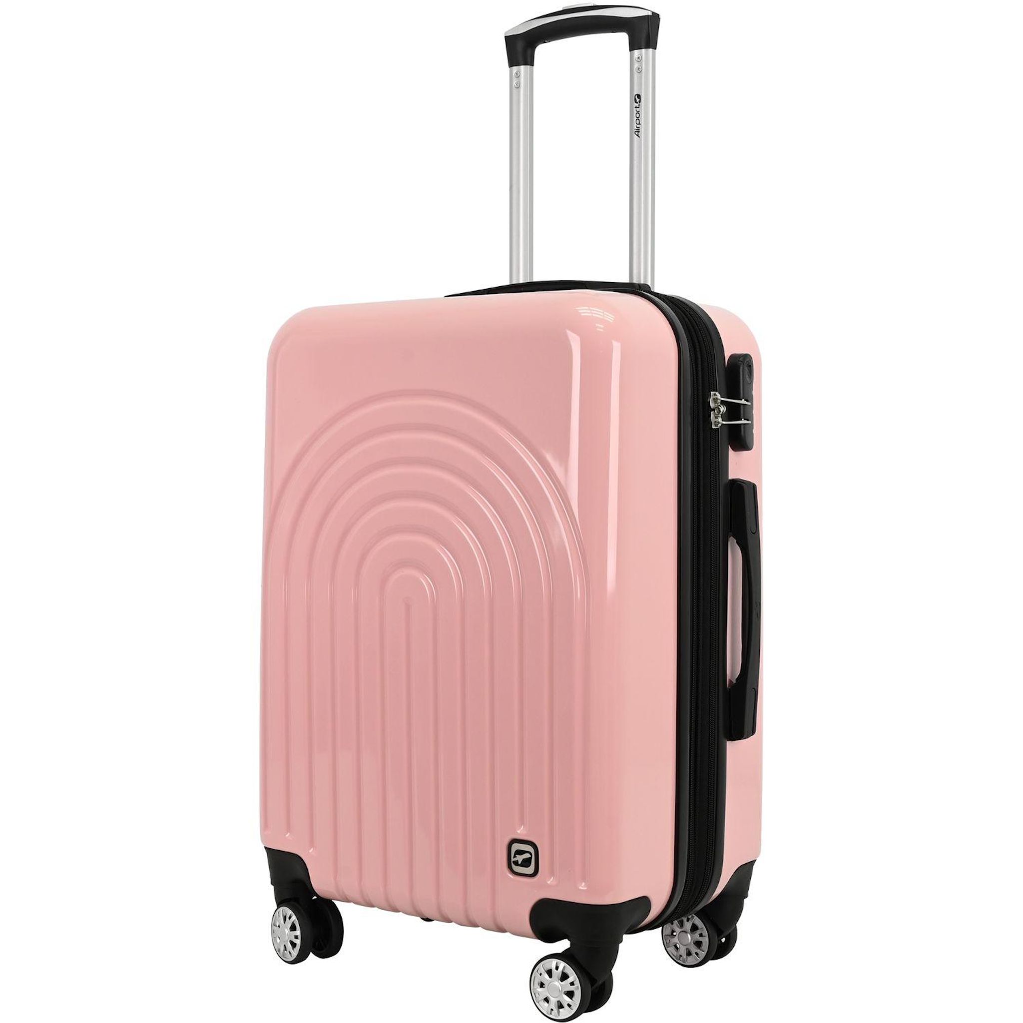 Voir la diapositive 2 : AIRPORT Valise ABS Boho 60cm 8 roues extensible - Rose