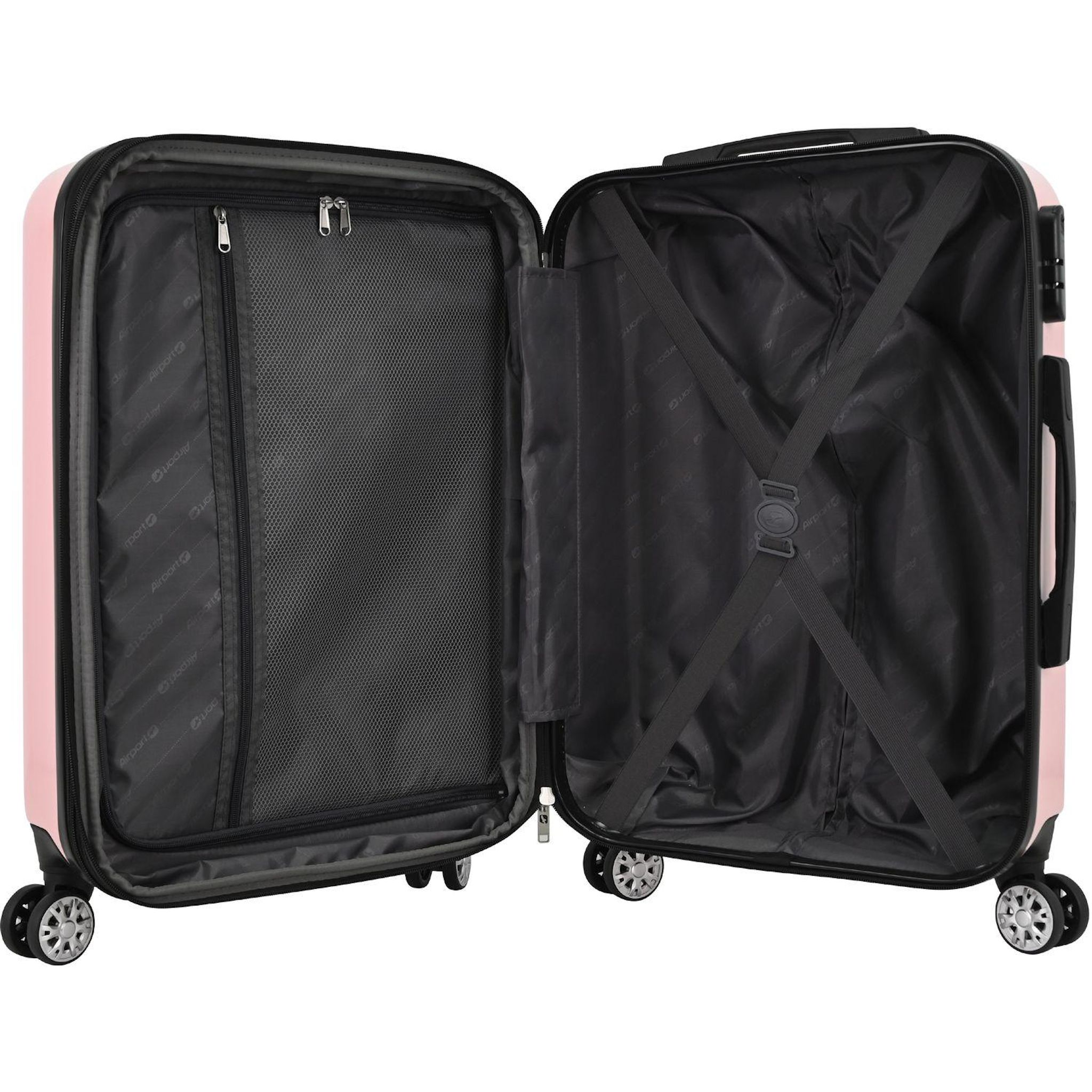 Voir la diapositive 6 : AIRPORT Valise ABS Boho 60cm 8 roues extensible - Rose