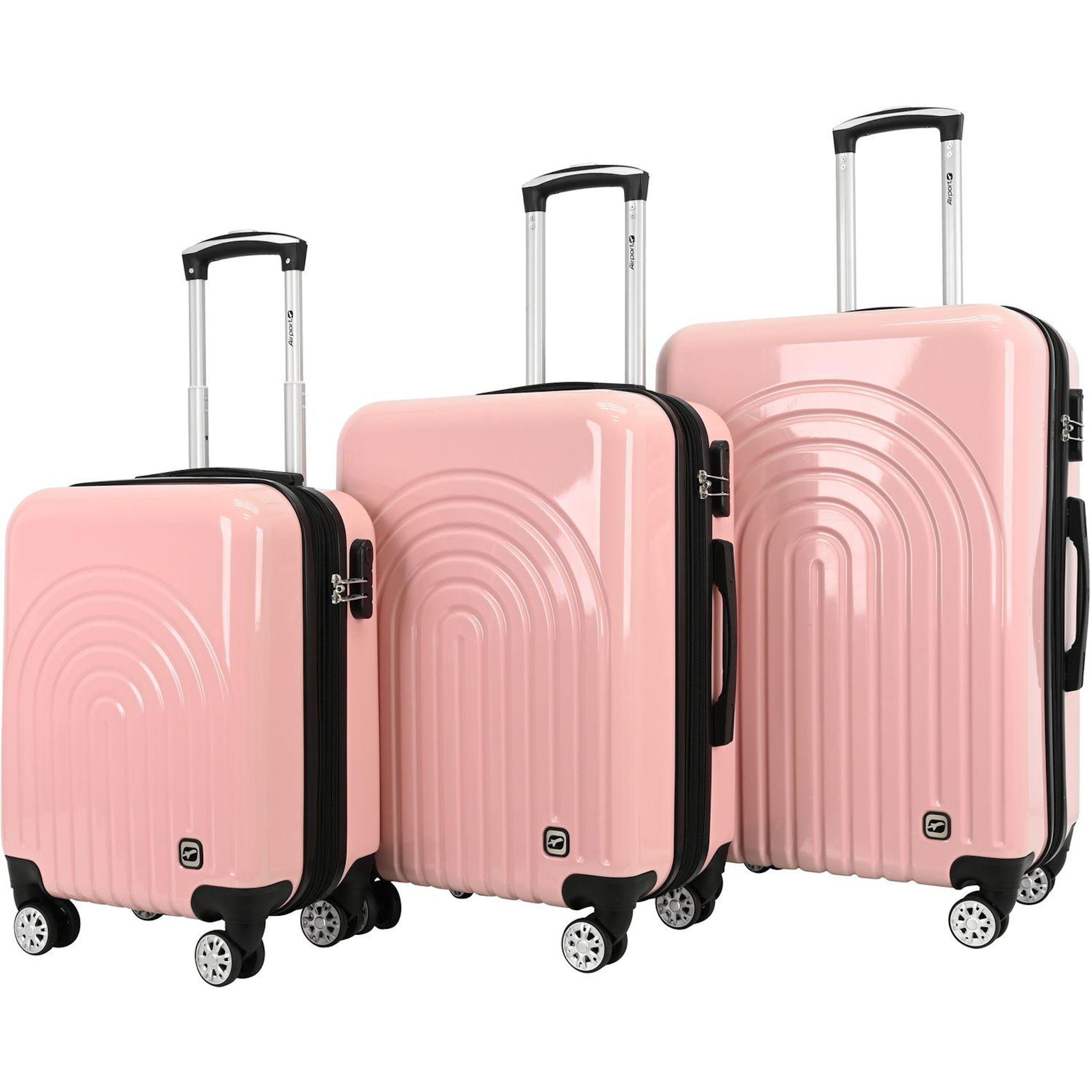 Voir la diapositive 9 : AIRPORT Valise ABS Boho 60cm 8 roues extensible - Rose