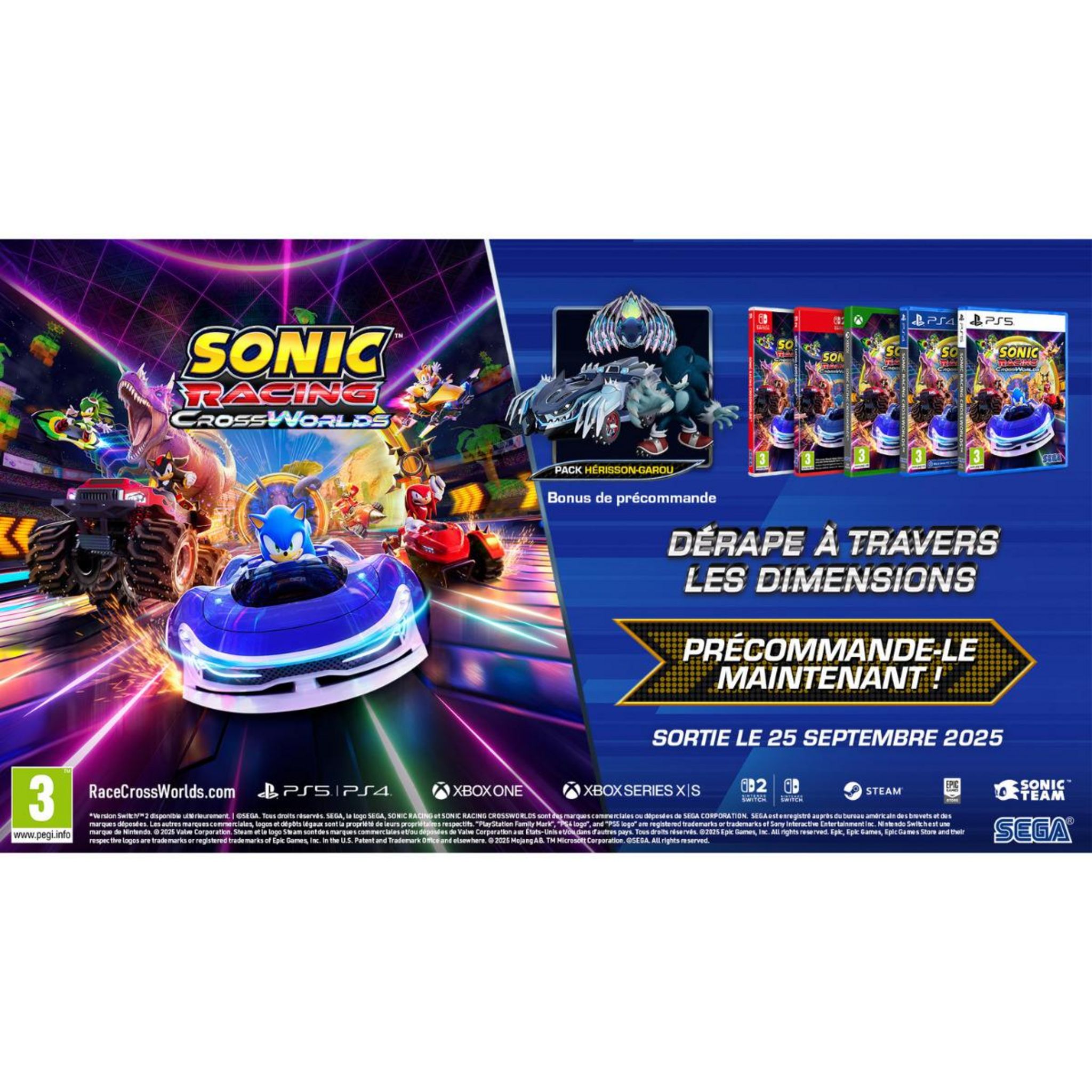 Voir la diapositive 2 : Sonic Racing Cross Worlds Nintendo Switch