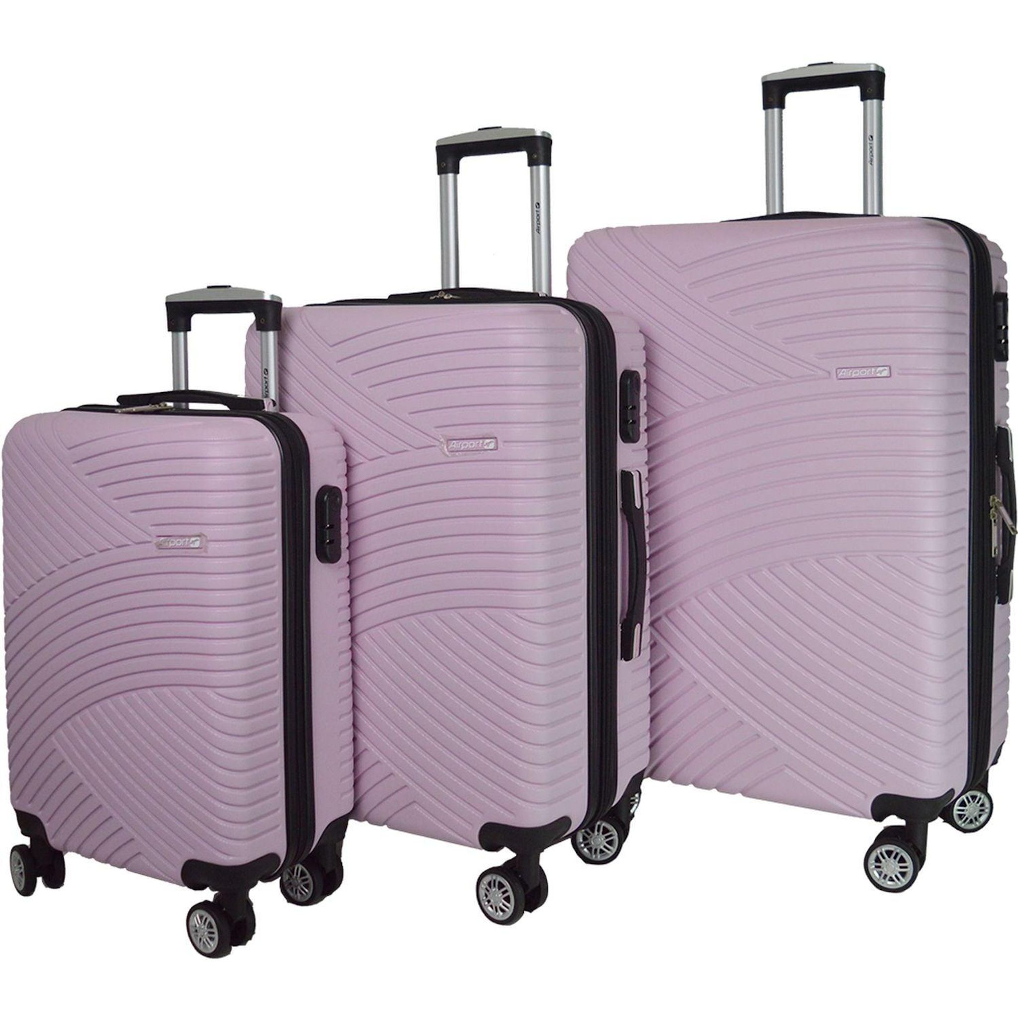 Voir la diapositive 8 : AIRPORT Valise ABS GINKO Extensible 8 roues 55 cm - Rose