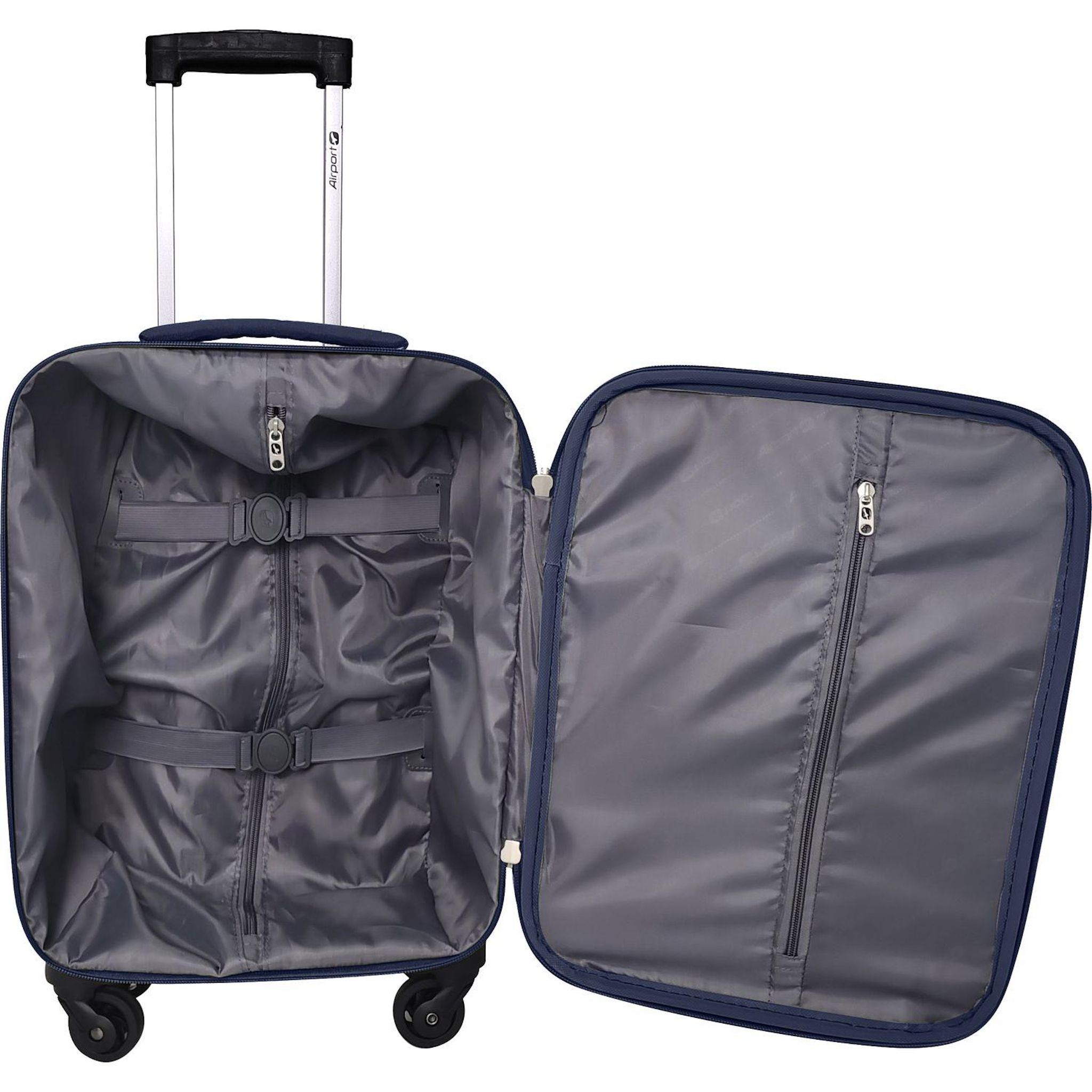 Voir la diapositive 7 : AIRPORT Valise souple GLAM 4 roues 55cm - Gris Foncé