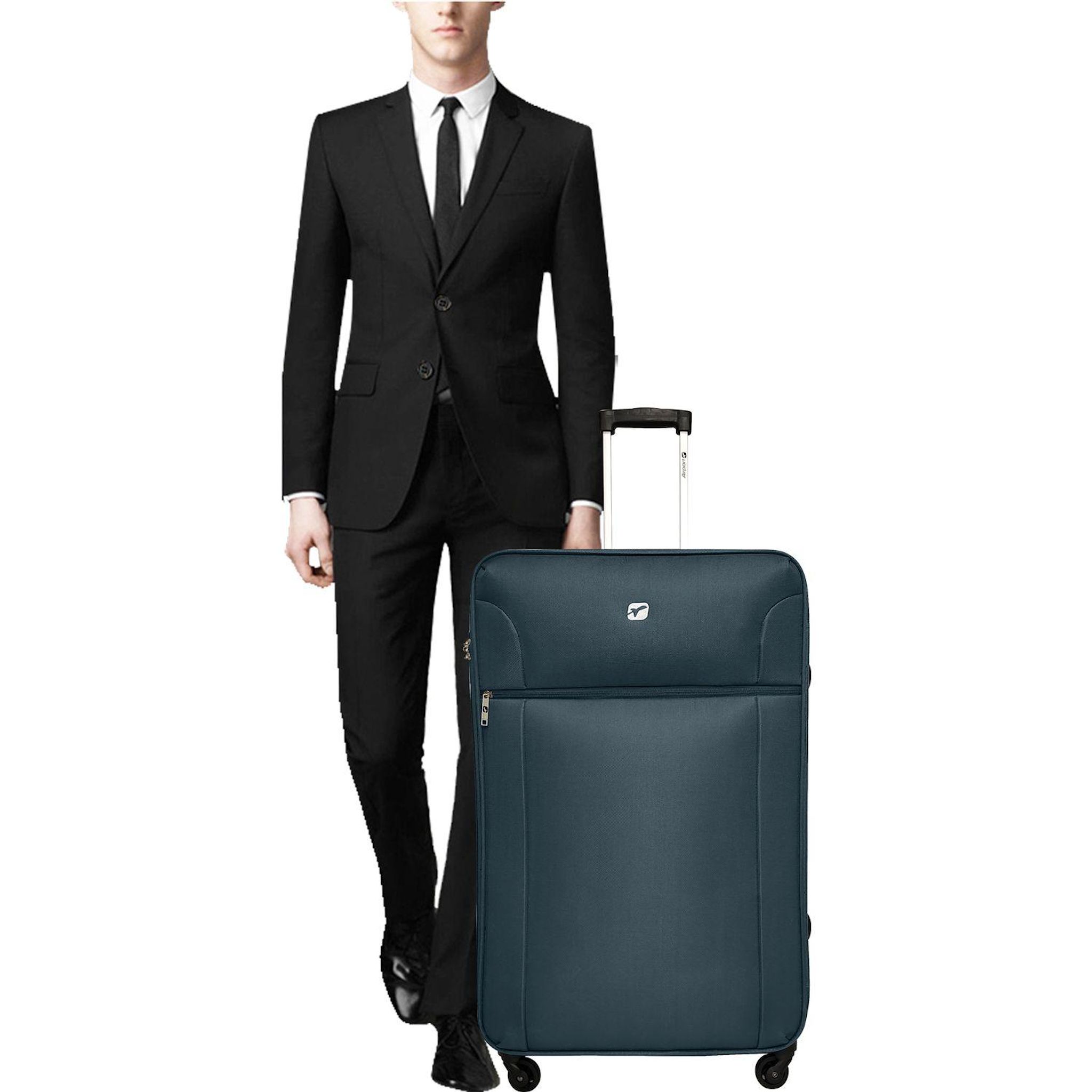 Voir la diapositive 10 : AIRPORT Valise souple GLAM 4 roues 55 cm - Gris canard