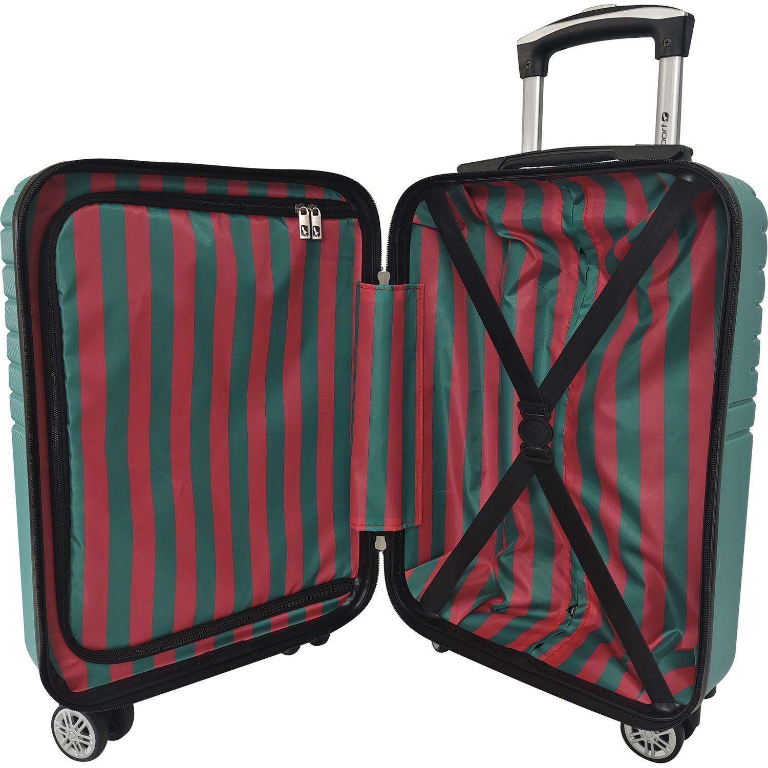 Voir la diapositive 7 : AIRPORT Valise ABS Spotlight 60 cm 8 roues - Vert