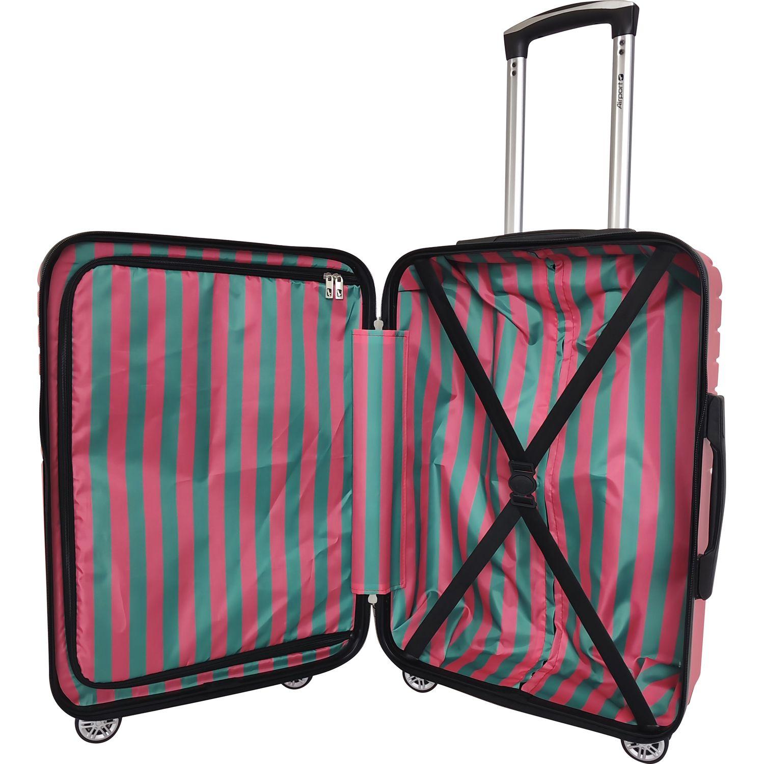 Voir la diapositive 7 : AIRPORT Valise ABS Spotlight 60 cm 8 roues - Rose