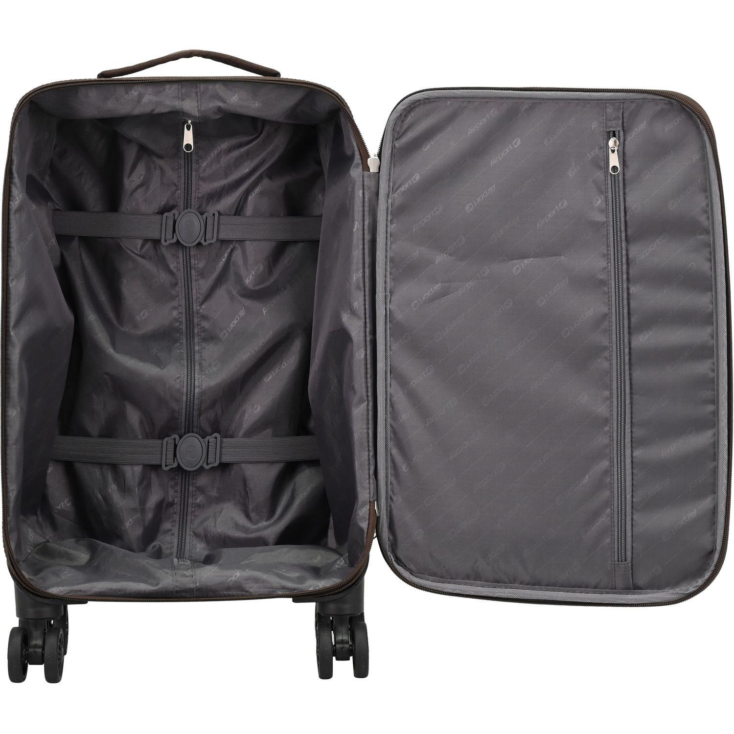 Voir la diapositive 6 : AIRPORT Valise souple Highway 55cm 8 roues - Marron