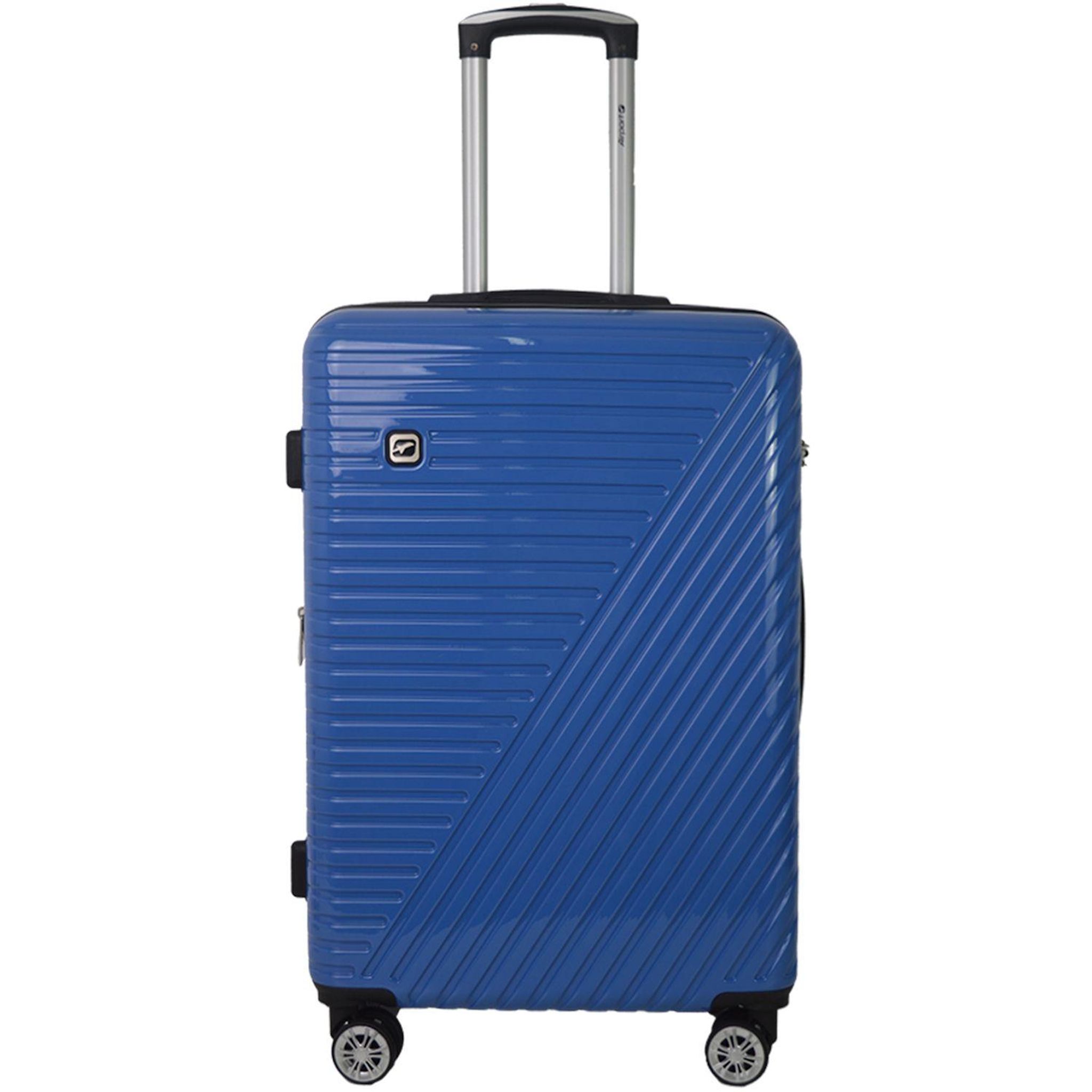 Voir la diapositive 2 : AIRPORT Valise ABS Shiny Folded 75 cm 8 roues Extensible - Bleu