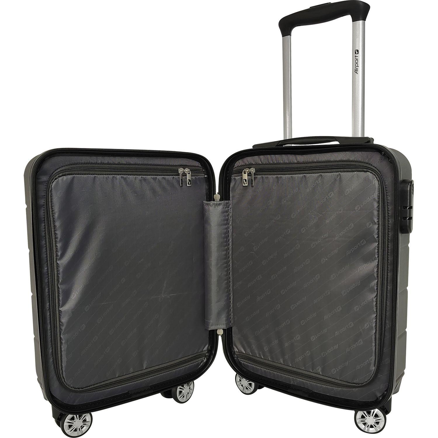 Voir la diapositive 7 : AIRPORT Valise ABS Square 50cm 8 roues - Gris métal