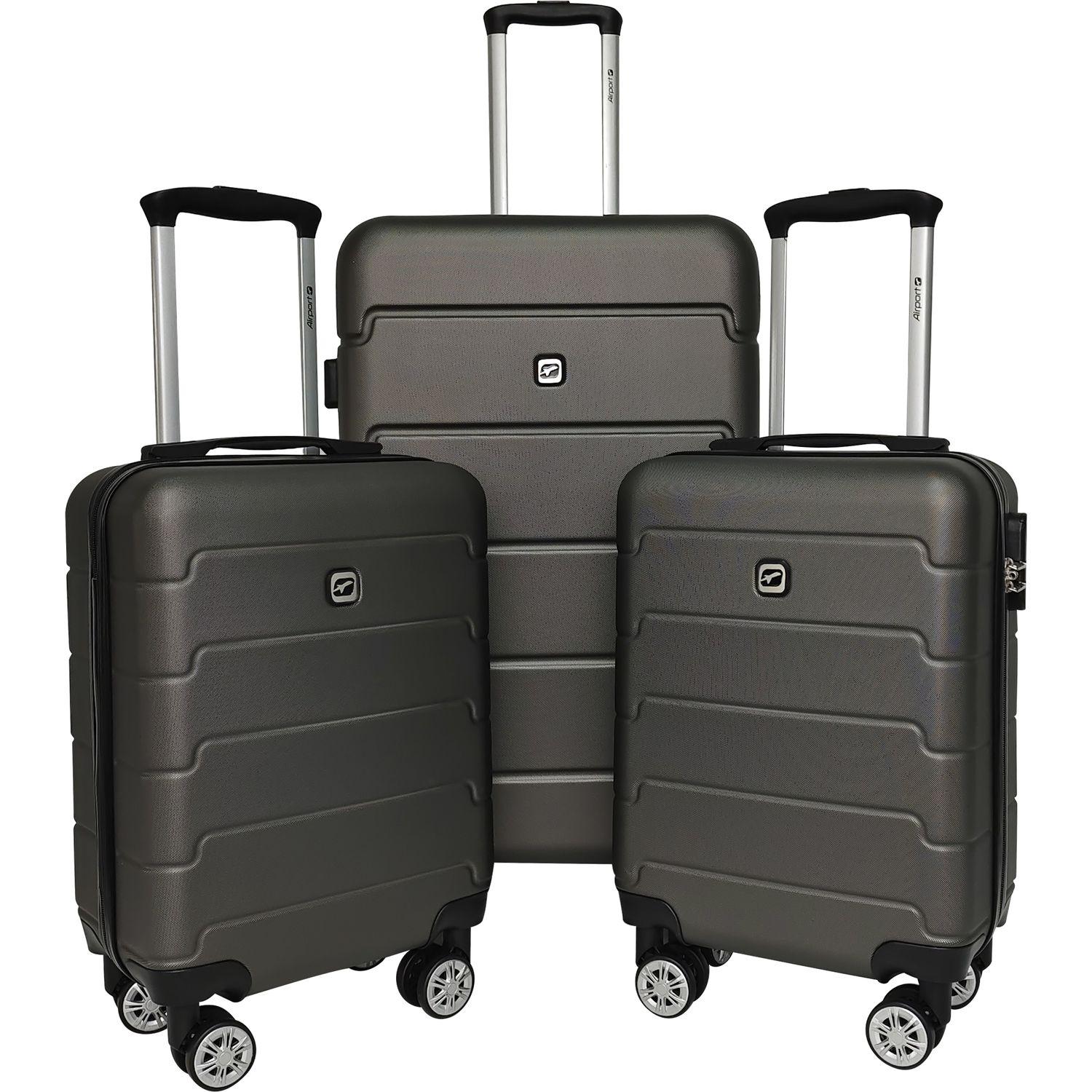 Voir la diapositive 9 : AIRPORT Valise ABS Square 50cm 8 roues - Gris métal