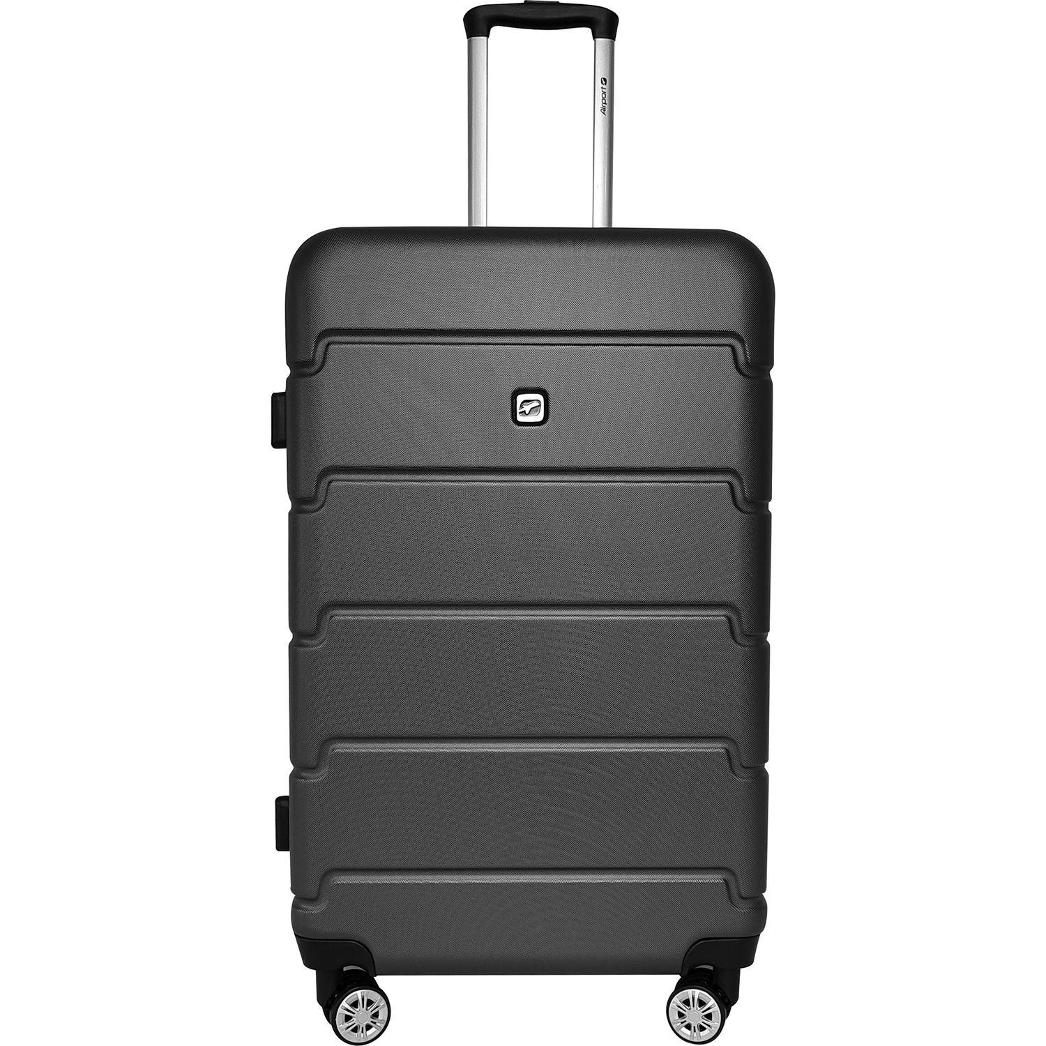 Voir la diapositive 2 : AIRPORT Valise ABS Square 75cm 8 roues Extensible - Gris métal