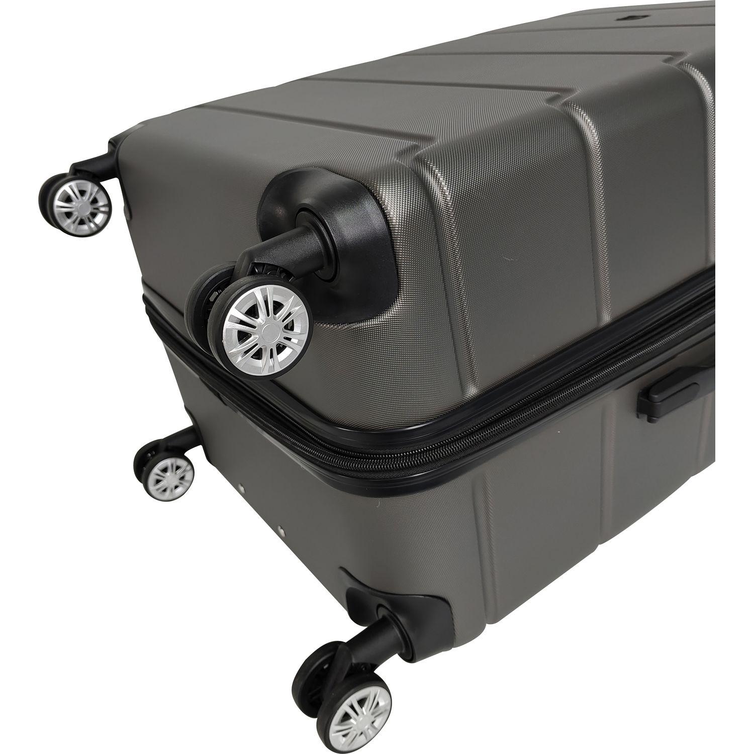 Voir la diapositive 6 : AIRPORT Valise ABS Square 75cm 8 roues Extensible - Gris métal