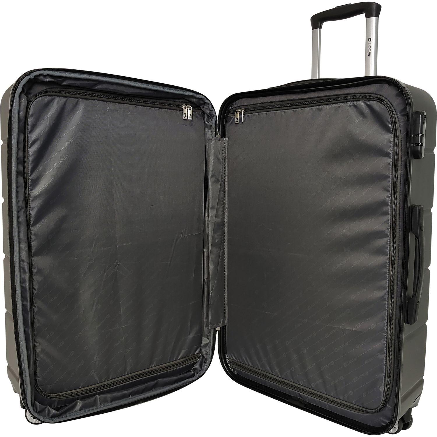 Voir la diapositive 7 : AIRPORT Valise ABS Square 75cm 8 roues Extensible - Gris métal