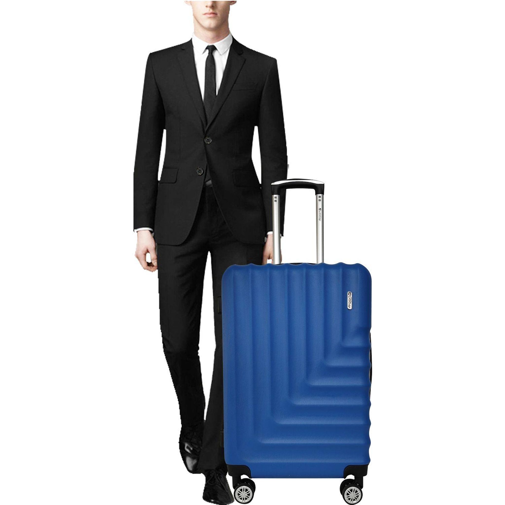 Voir la diapositive 10 : AIRPORT Valise ABS LINEAR 55 cm 8 roues - Bleu