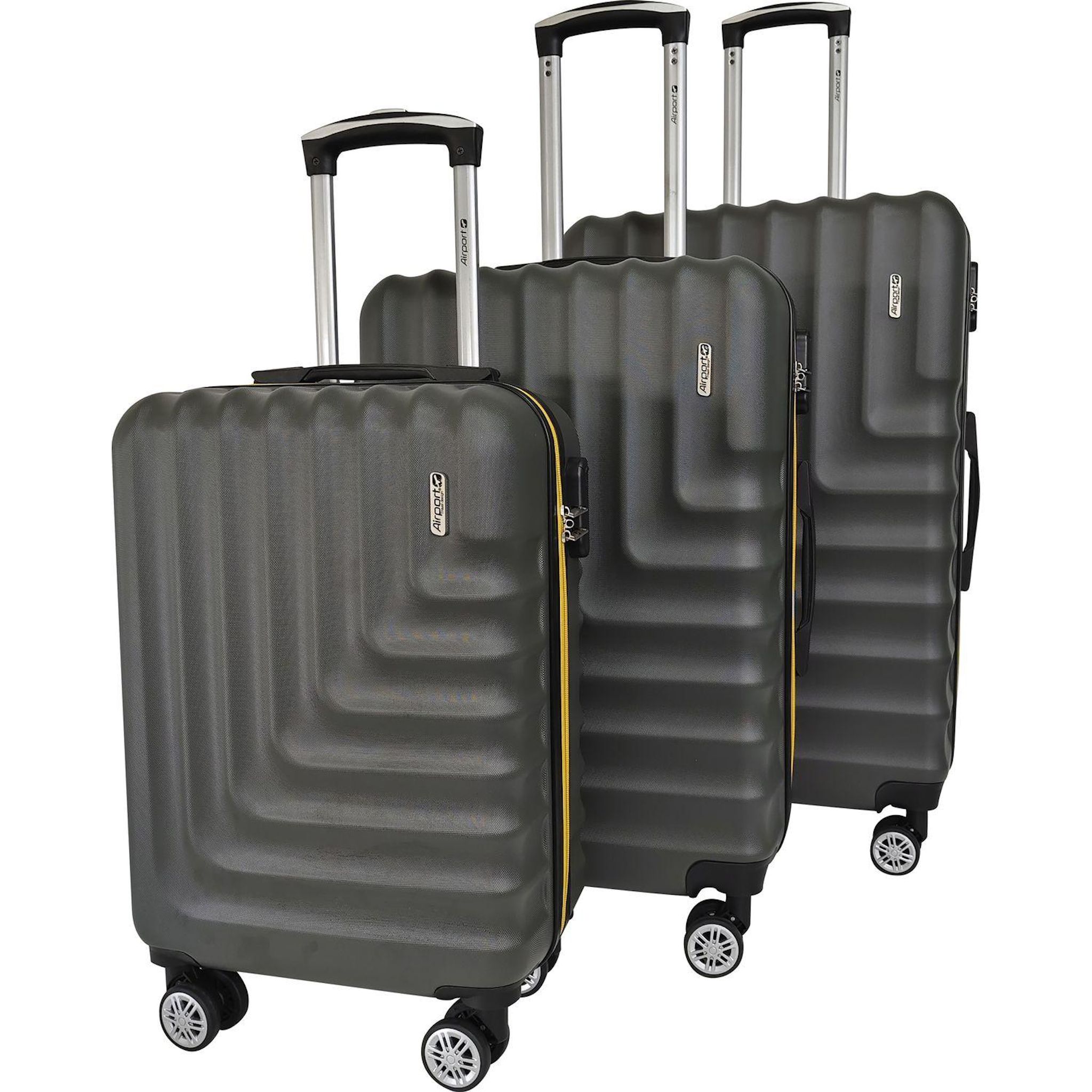 Voir la diapositive 9 : AIRPORT Valise ABS LINEAR 65 cm 8 roues - Gris foncé