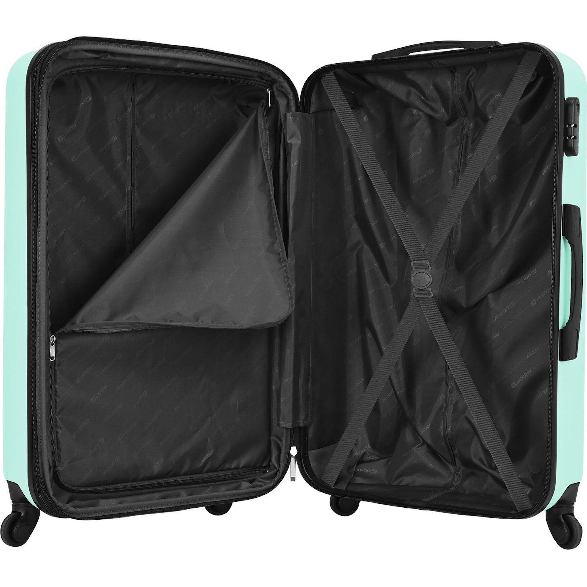 Voir la diapositive 6 : AIRPORT Valise ABS DOTS 65 cm 4 roues - Vert menthe