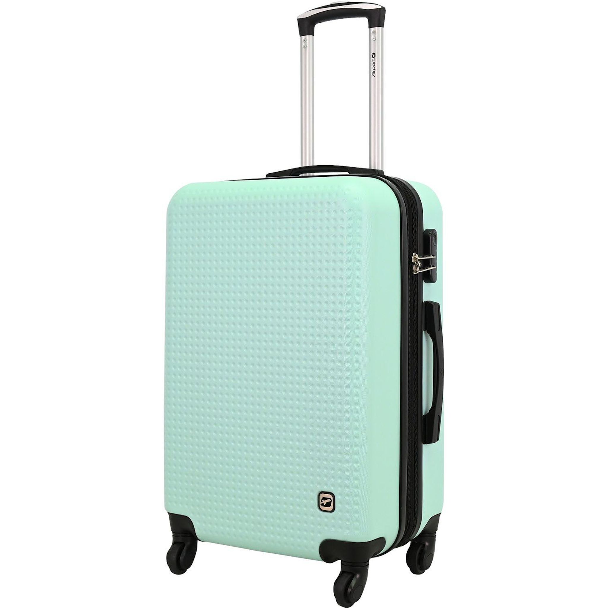 Voir la diapositive 2 : AIRPORT Valise ABS DOTS 75 cm 4 roues - Vert menthe