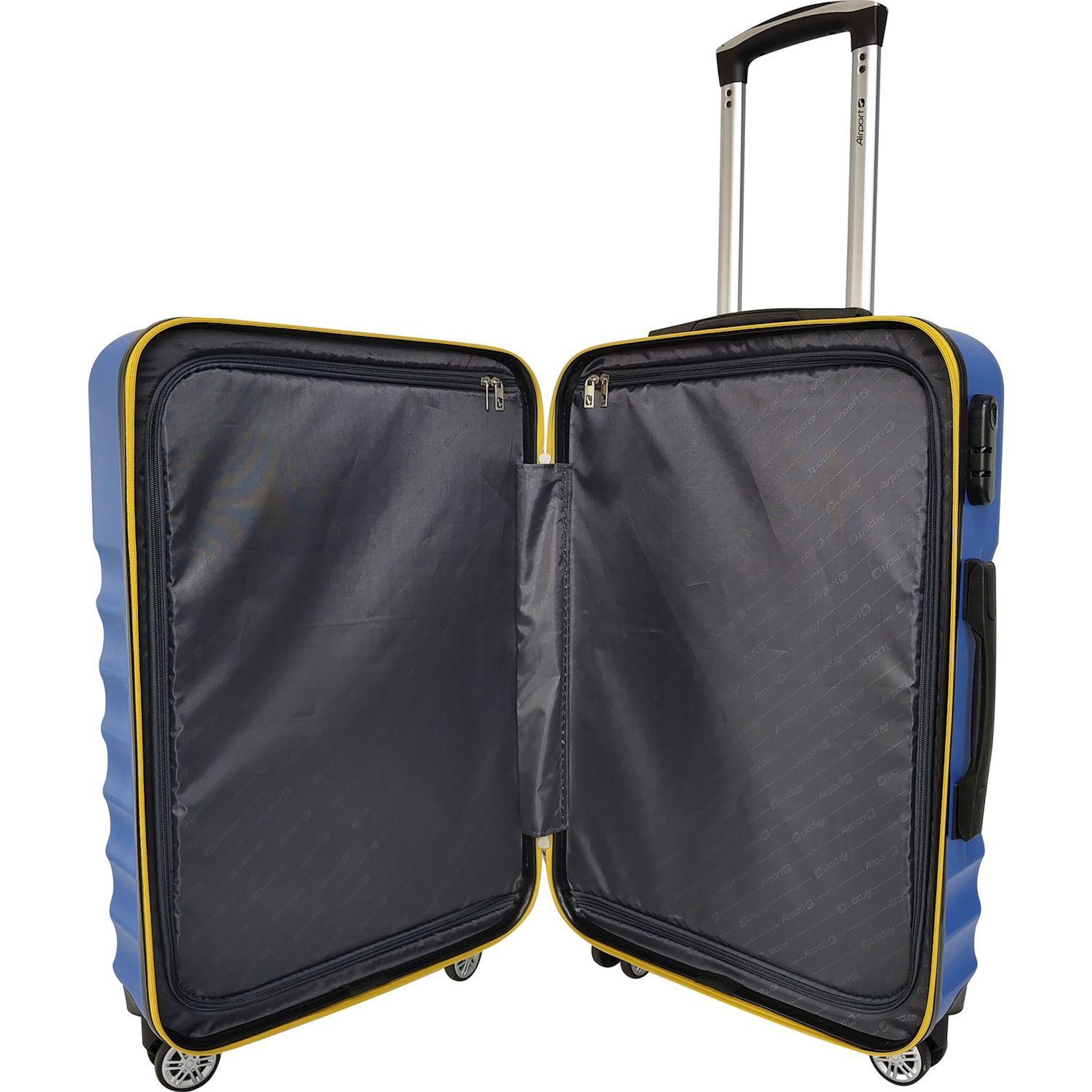 Voir la diapositive 7 : AIRPORT Valise ABS LINEAR 65 cm 8 roues - Bleu