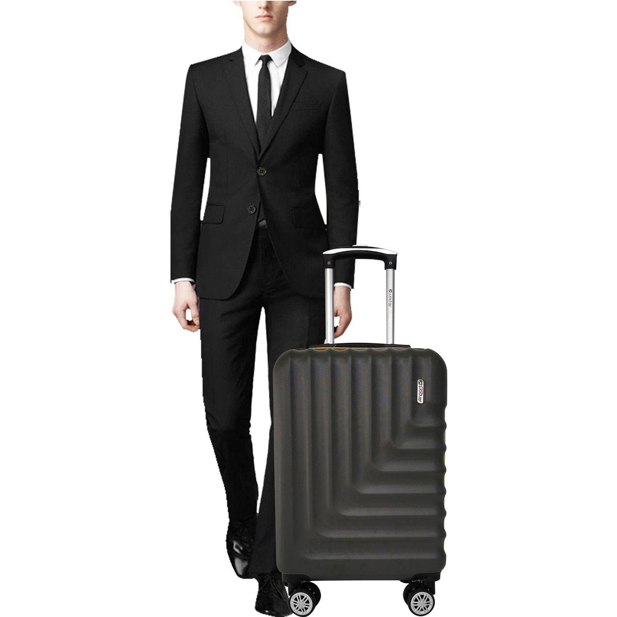 Voir la diapositive 10 : AIRPORT Valise ABS LINEAR 55 cm 8 roues - Gris foncé